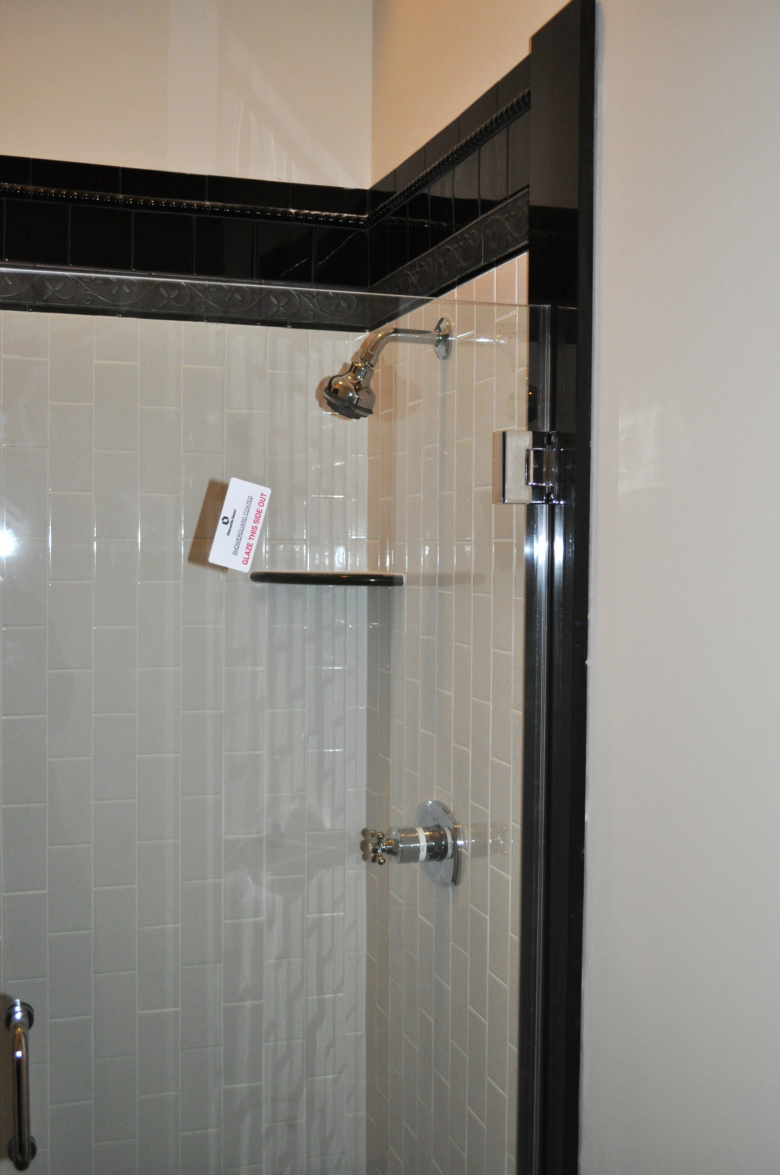 tall shower with subway tile 