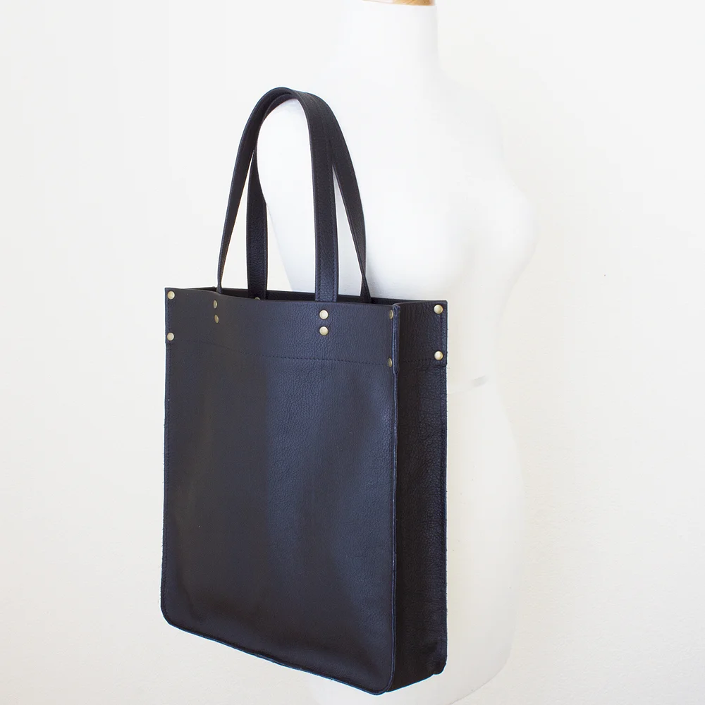 NEW Black Tote with Raw Edge Side.jpg