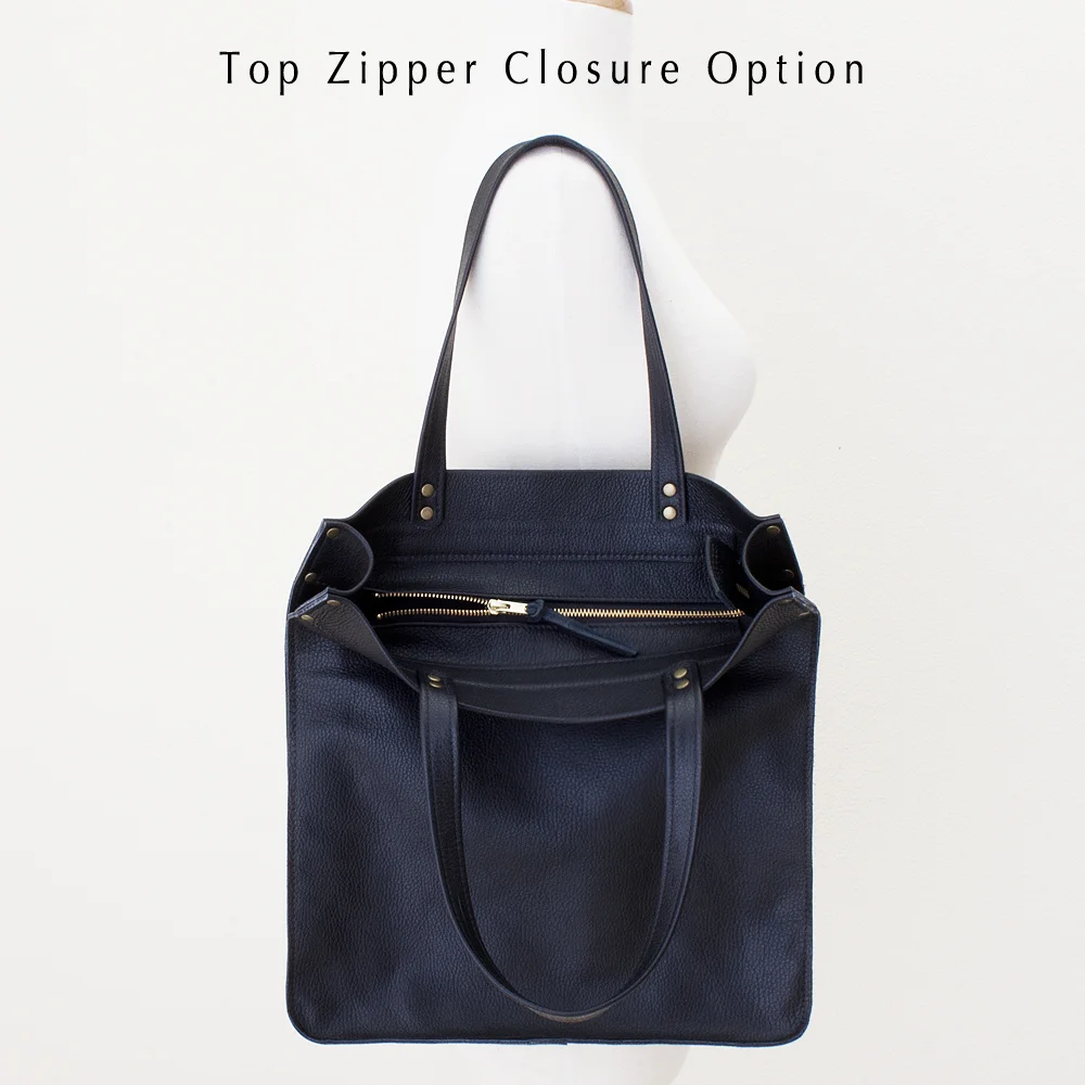 NEW Black Tote with Raw Edge Zipper.jpg
