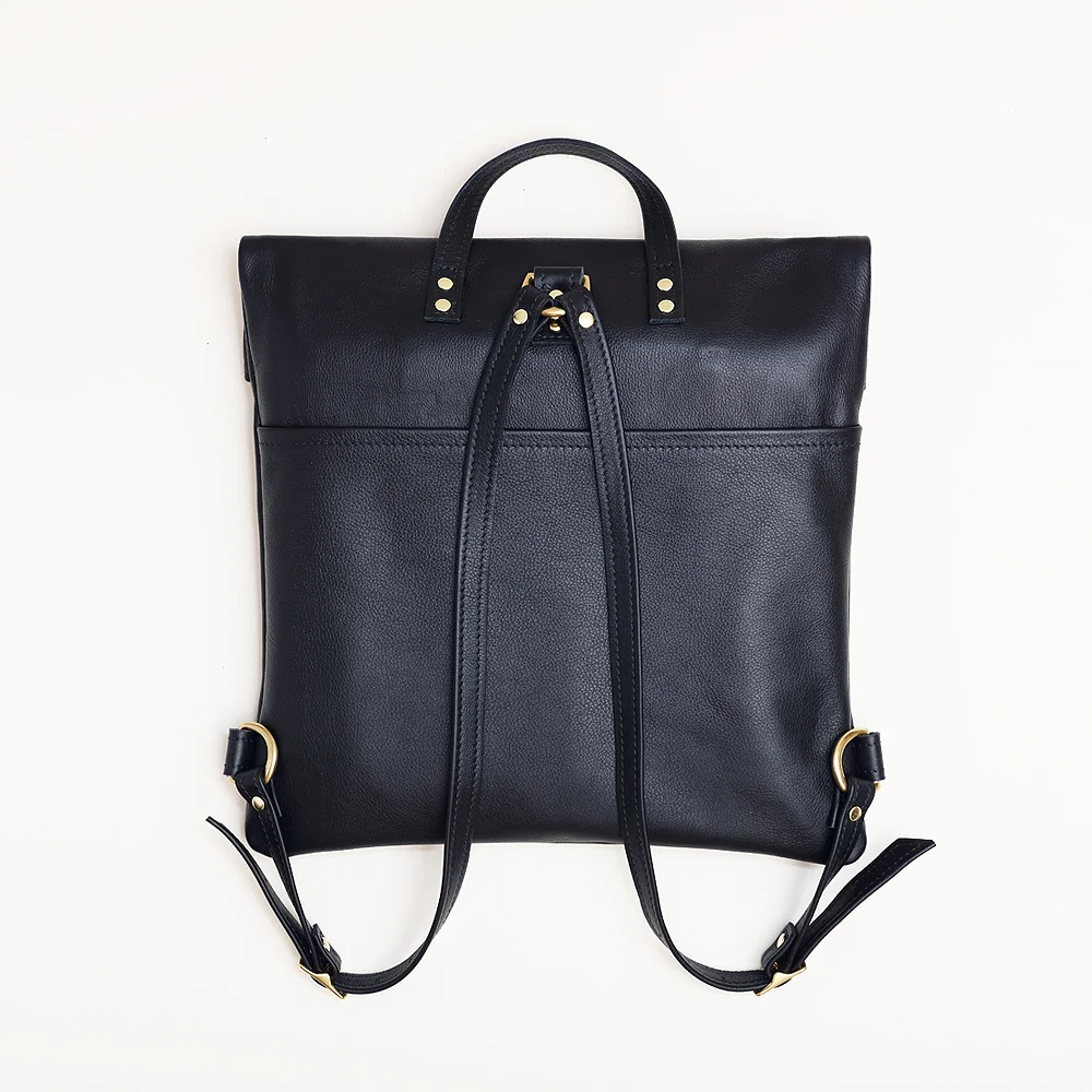 Minimal Black Backpack Top View Back.jpg