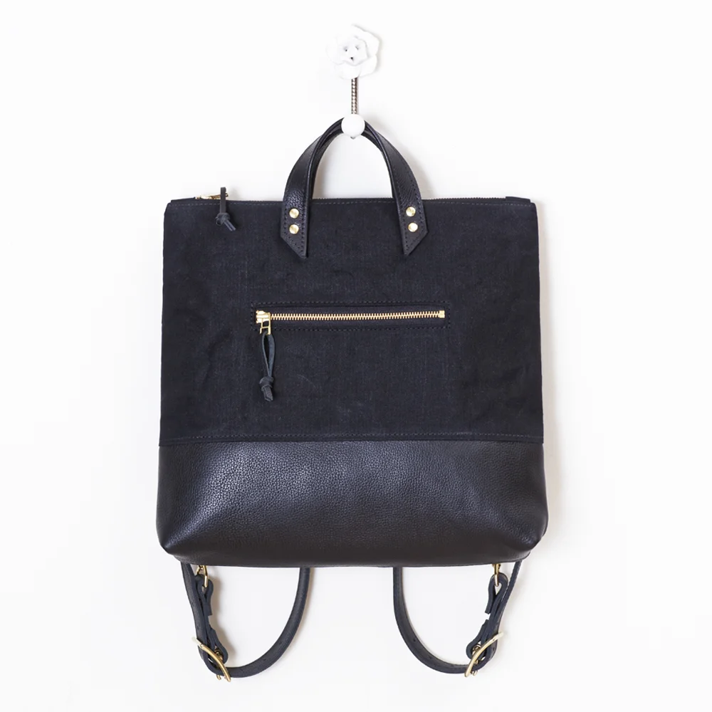 Waxed Canvas and Leather Backpack Front.jpg