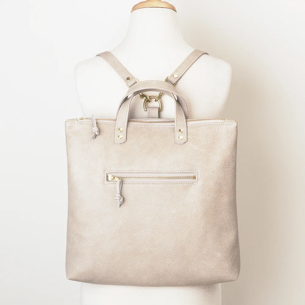 New Tan Convertible Backpack Back View.jpg