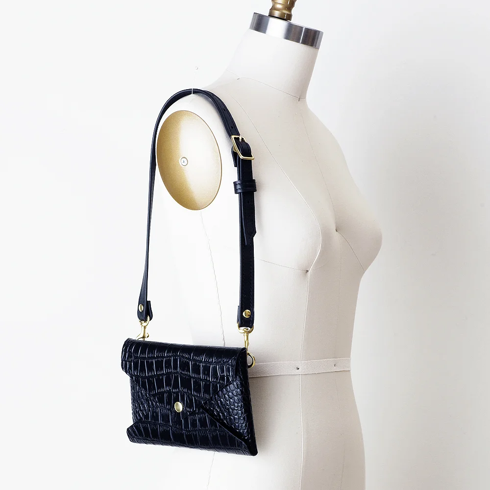 Black Croc Leather Belt Bag Side Shoulder.jpg