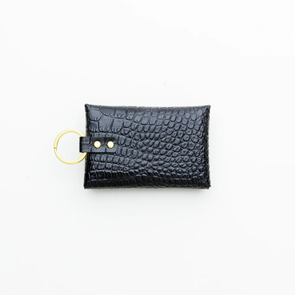 Black Croc Keychain Wallet Top Shot Back.jpg