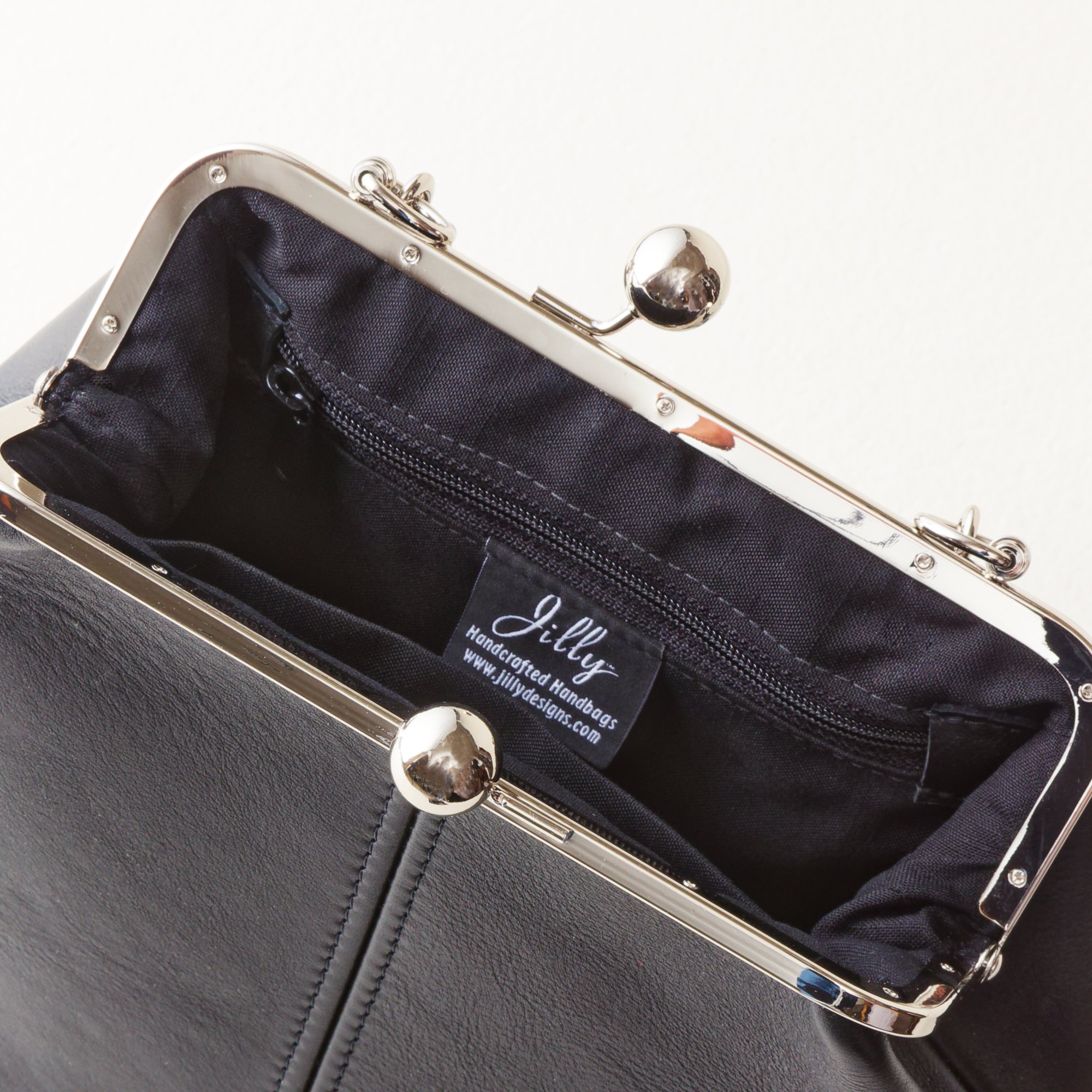 Interior View of 8 inch Kiss Lock Handbag