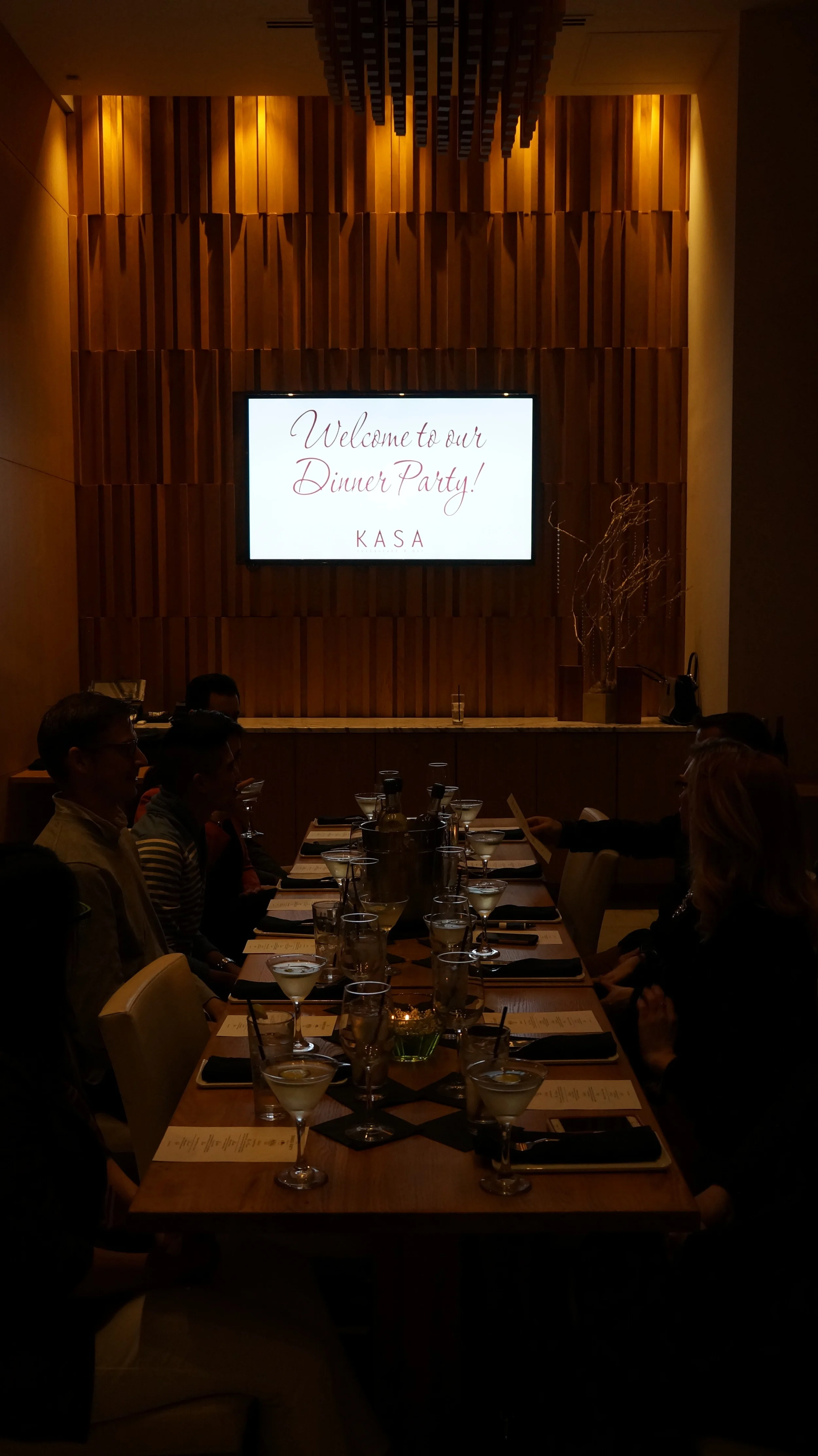 Table for 12 in KASA's lovely Private Dining Room.