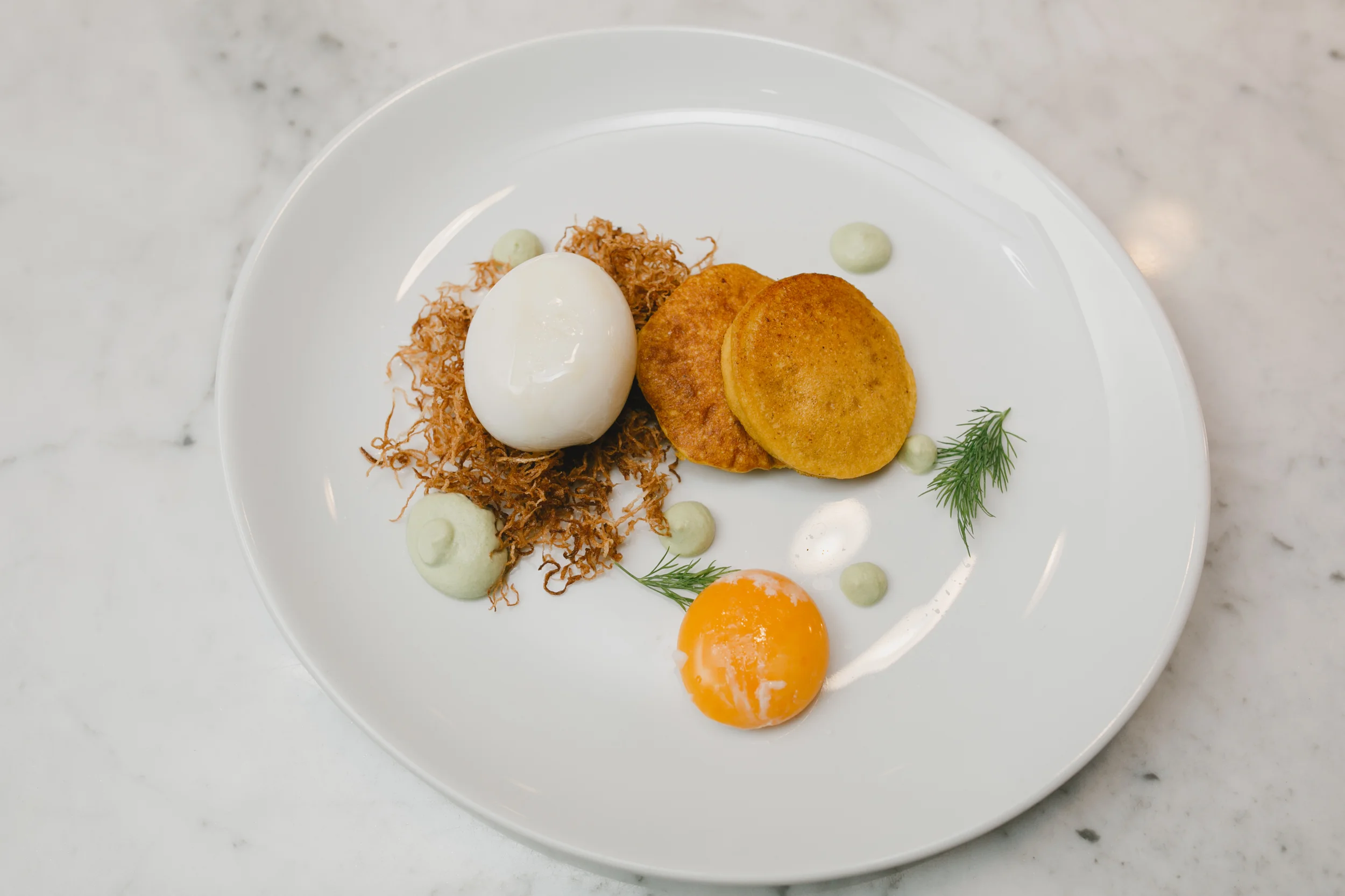 Jidori Egg Caviar // Daikon Bed, Culantro Crema, Turmeric Blini (Might have been my favorite course of the evening.)