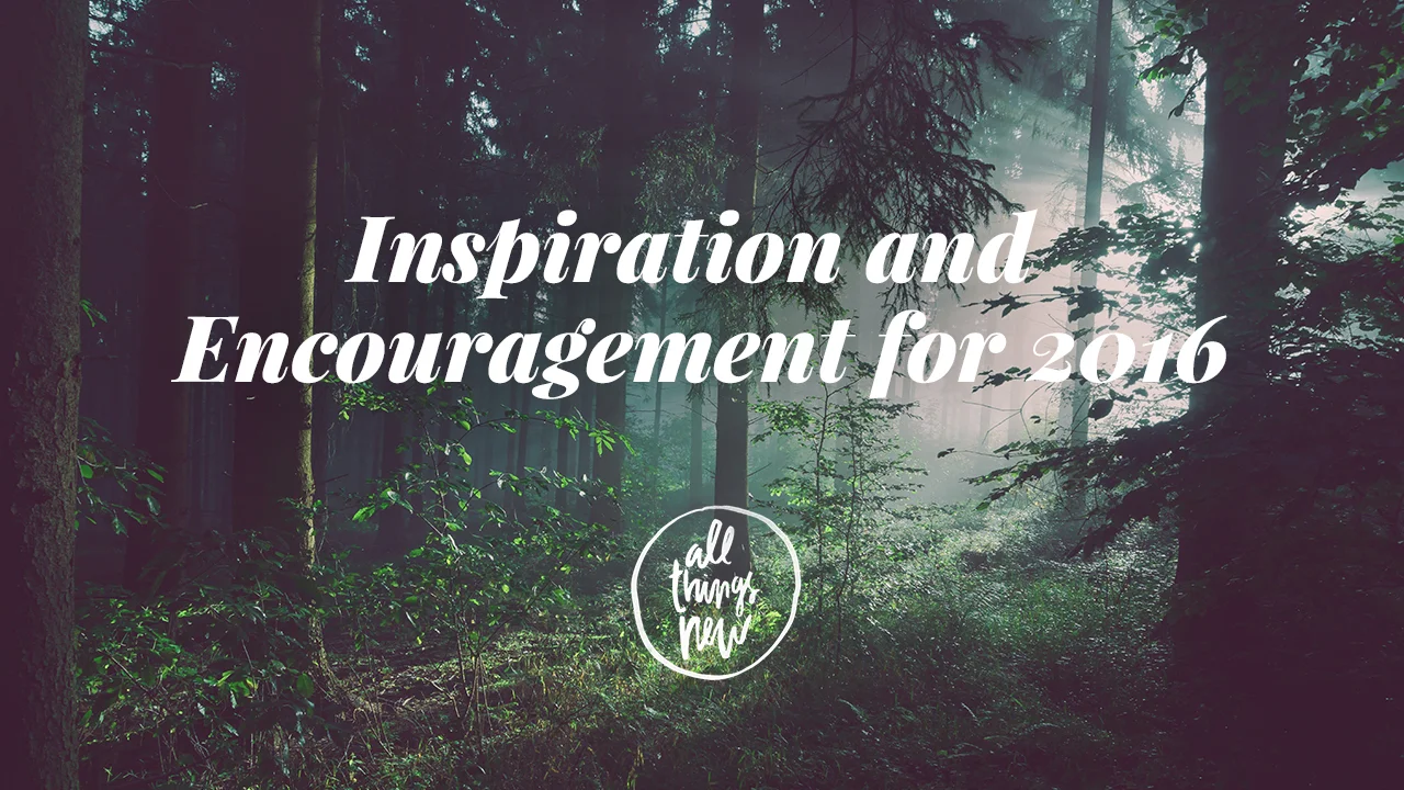 Inspiration and Encouragement for 2016