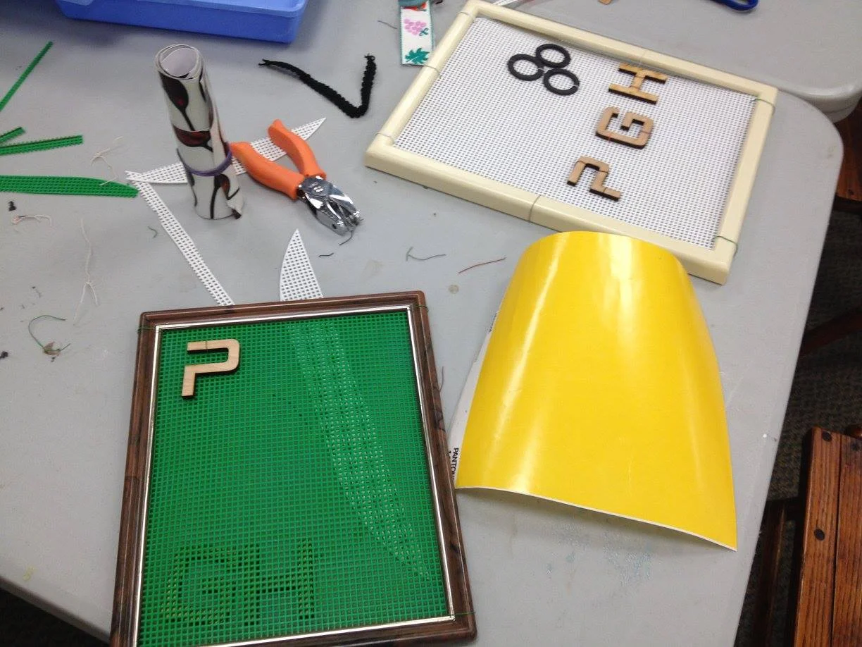 Upcycled frame workshop with teens