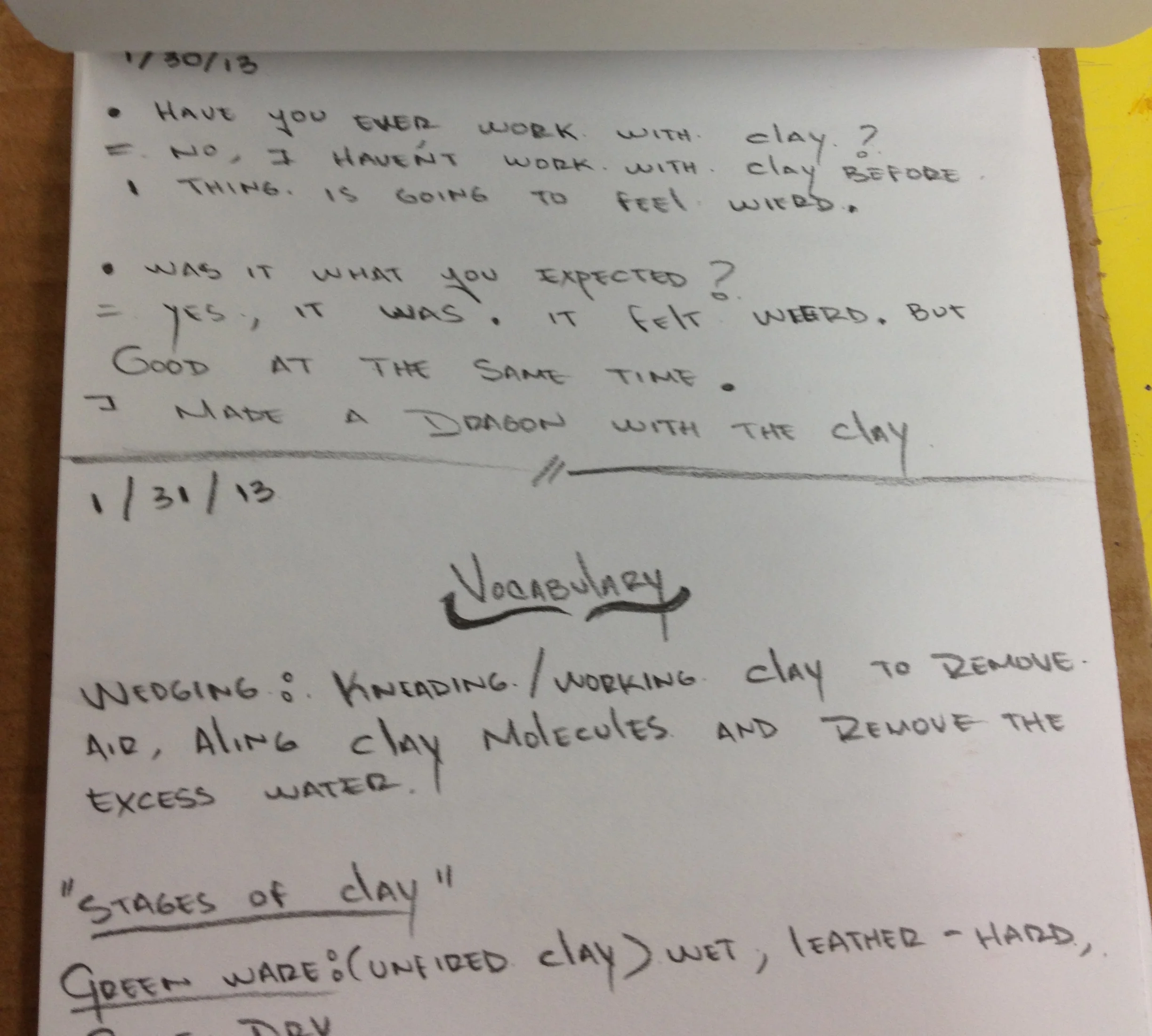 Clay vocab