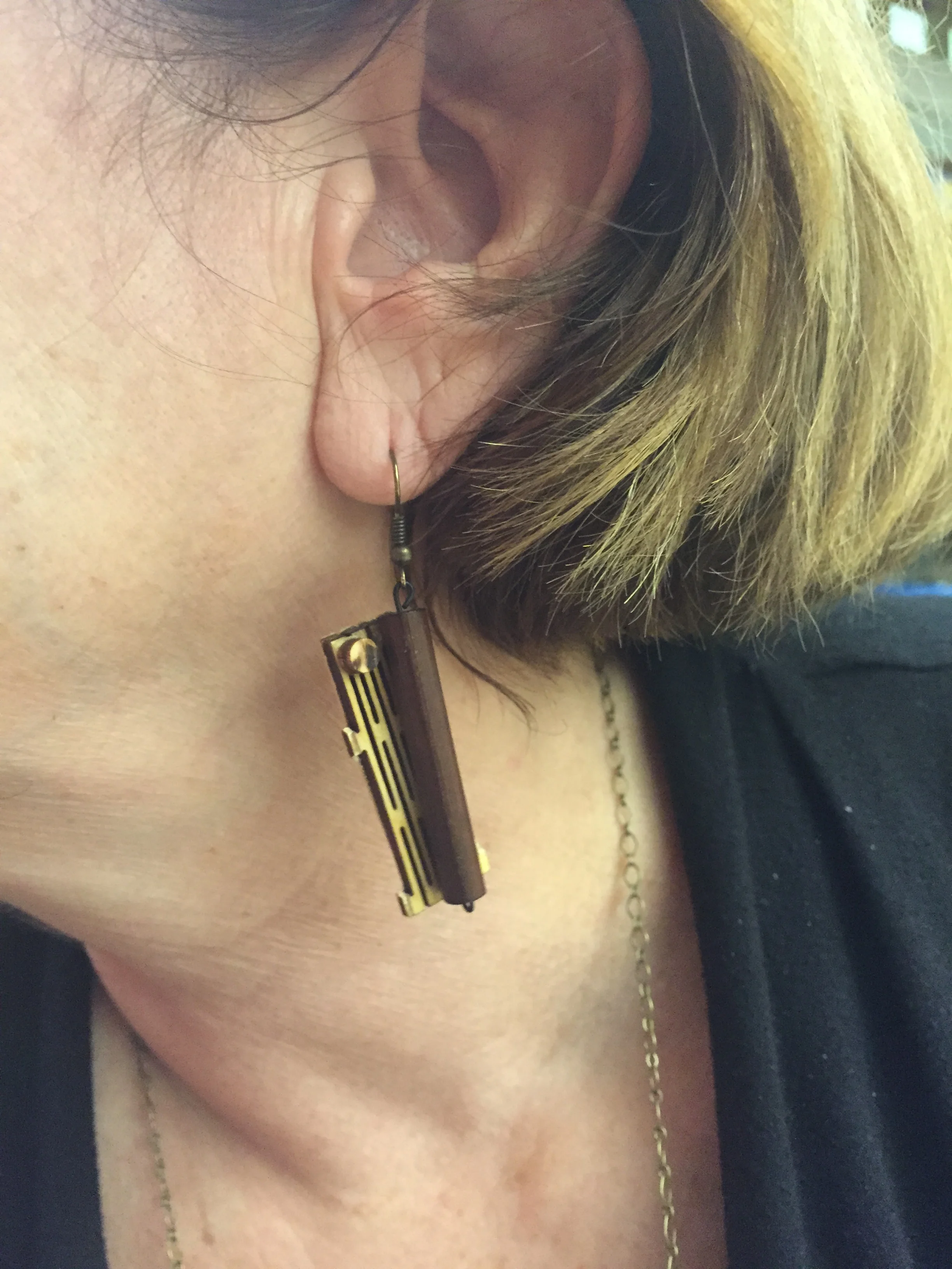 Laser cut wood scrap jewelry