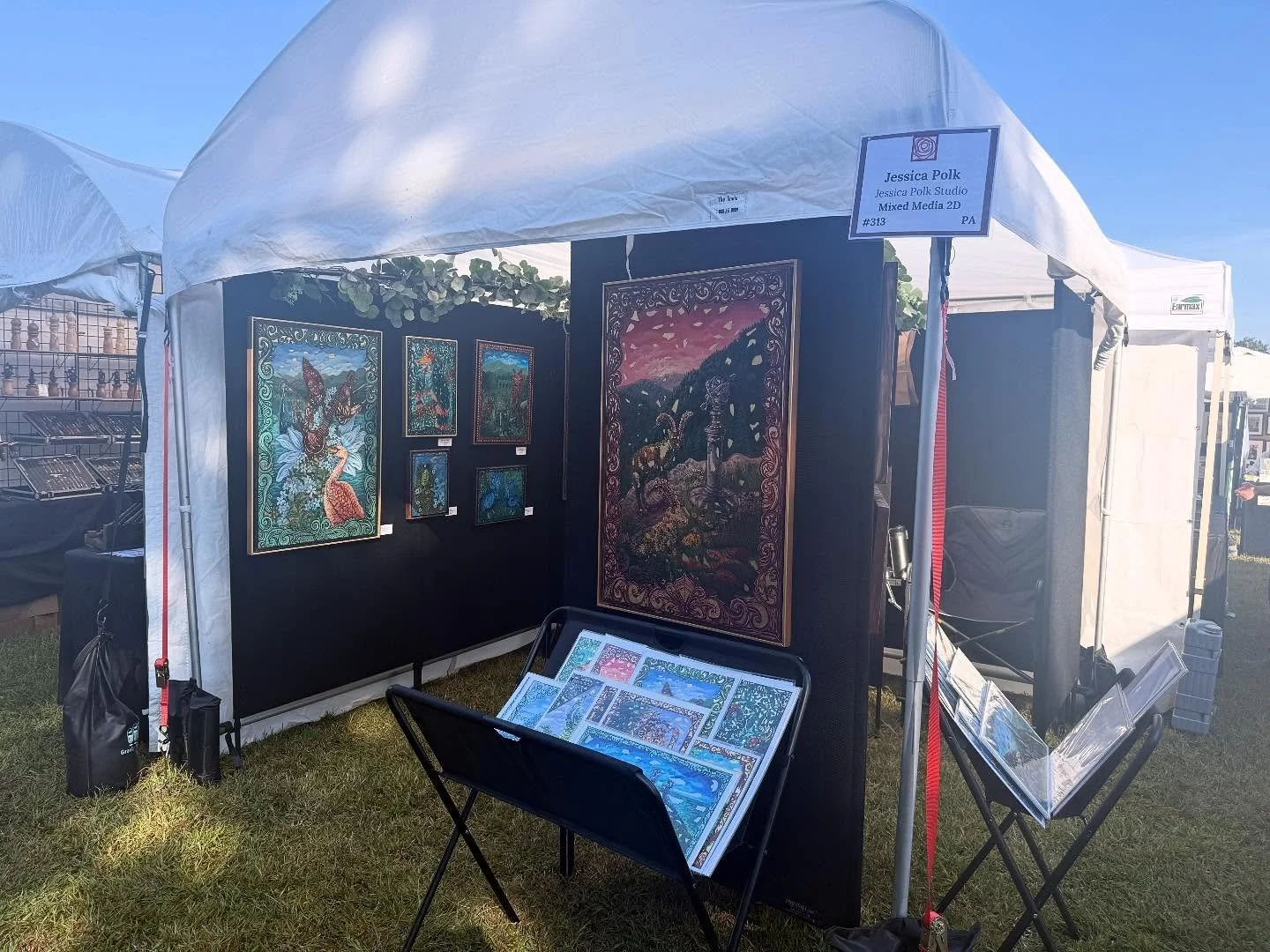 All set up at my ONLY outdoor show of the year! Come check out the @rosesquared Ludwig&rsquo;s Corner Show in Glenmoore! It&rsquo;s a beautiful day to check out some art!