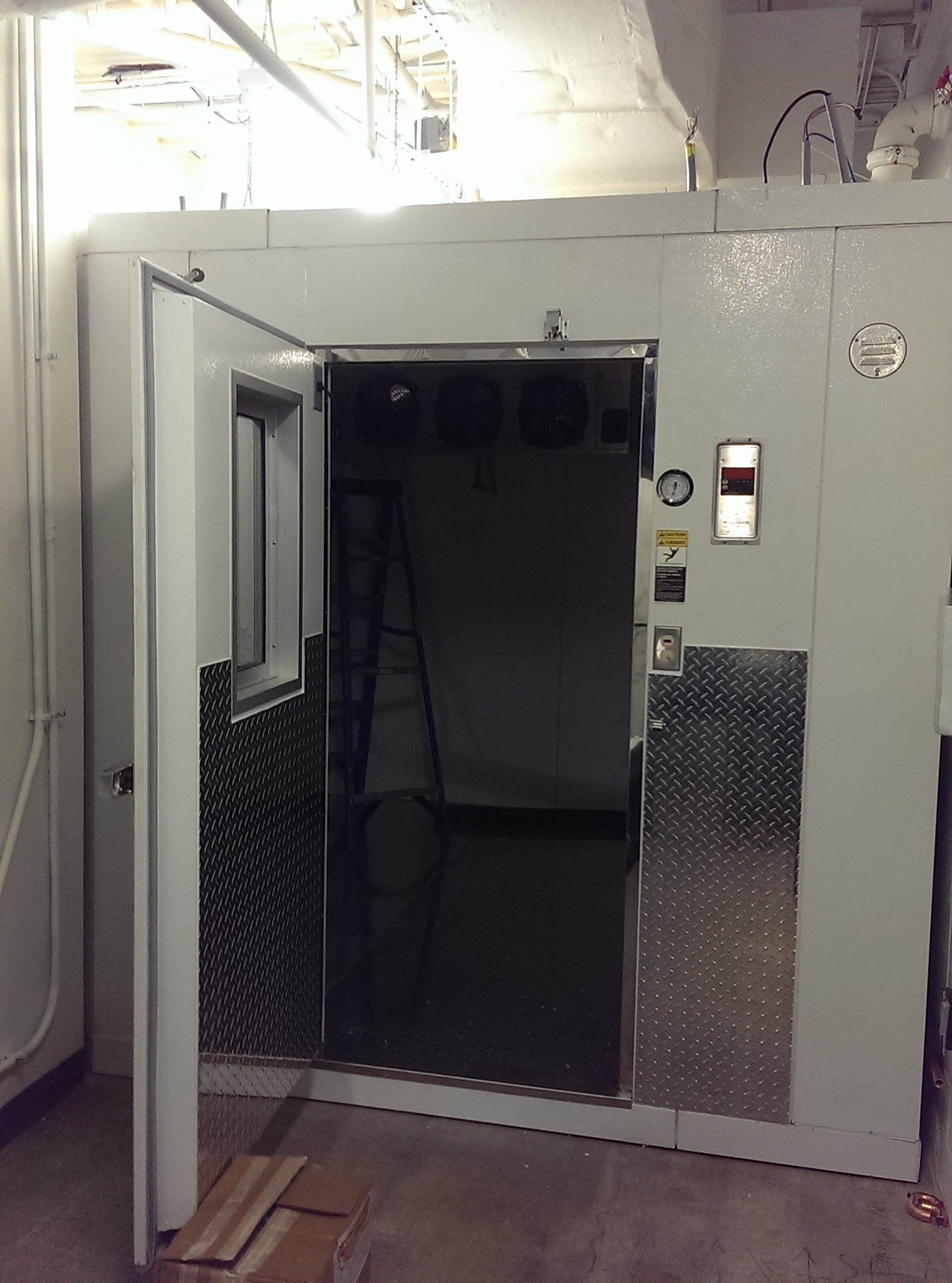 Insulation panels on. It's going to be -25C in there.