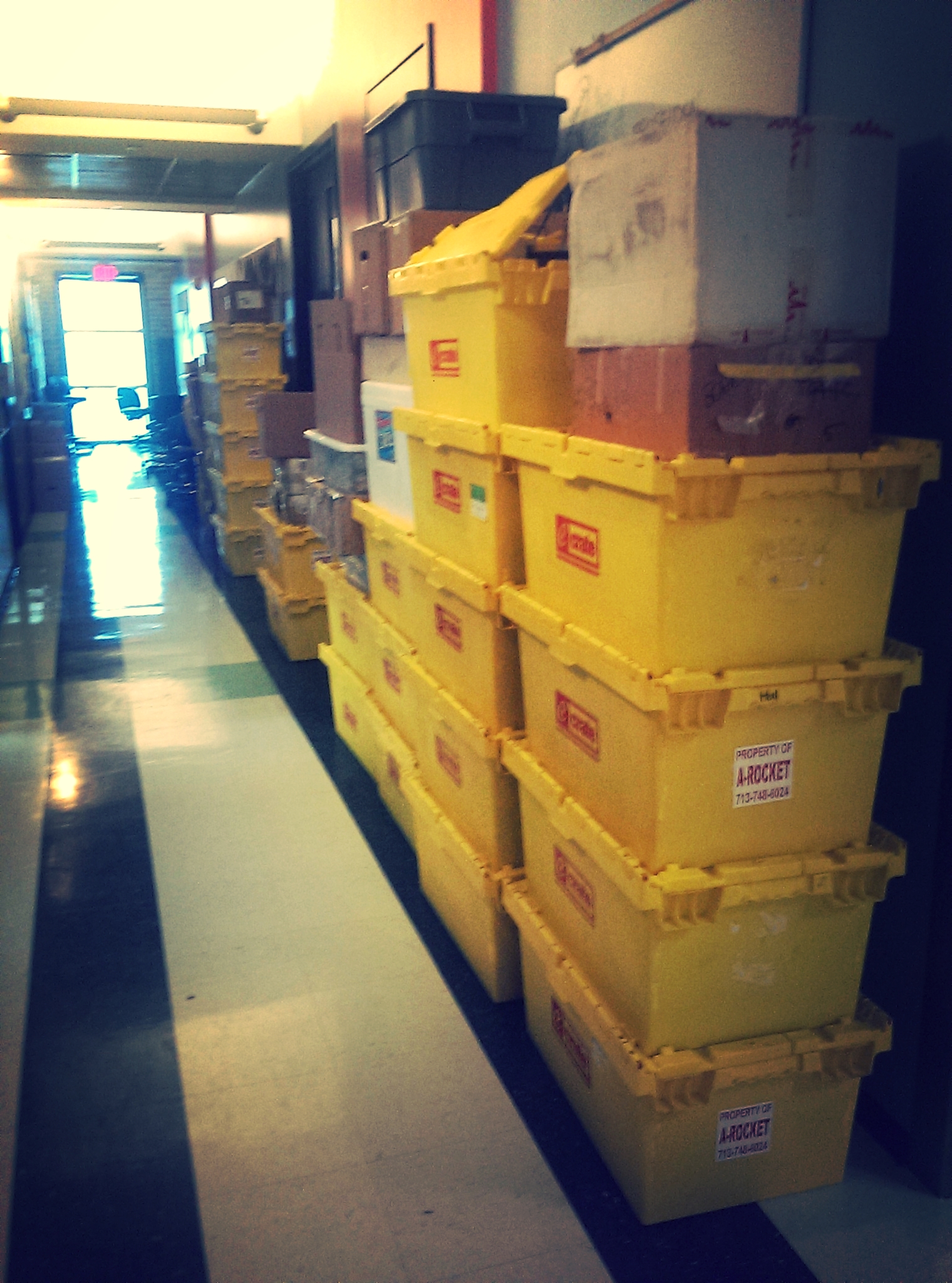 The hallway on delivery day...