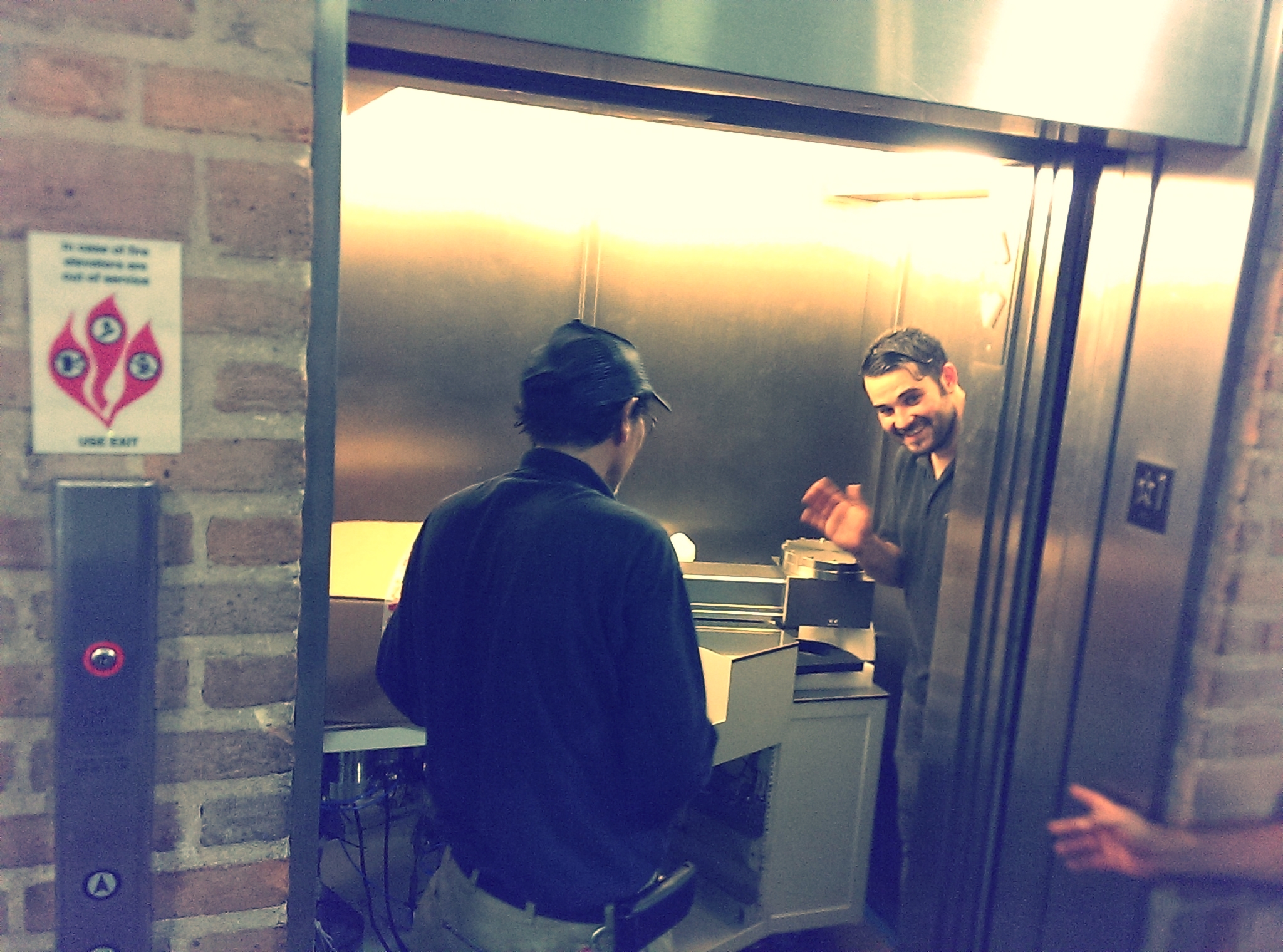 Thankfully, the main bench fit in the elevator. Martin was pleased.