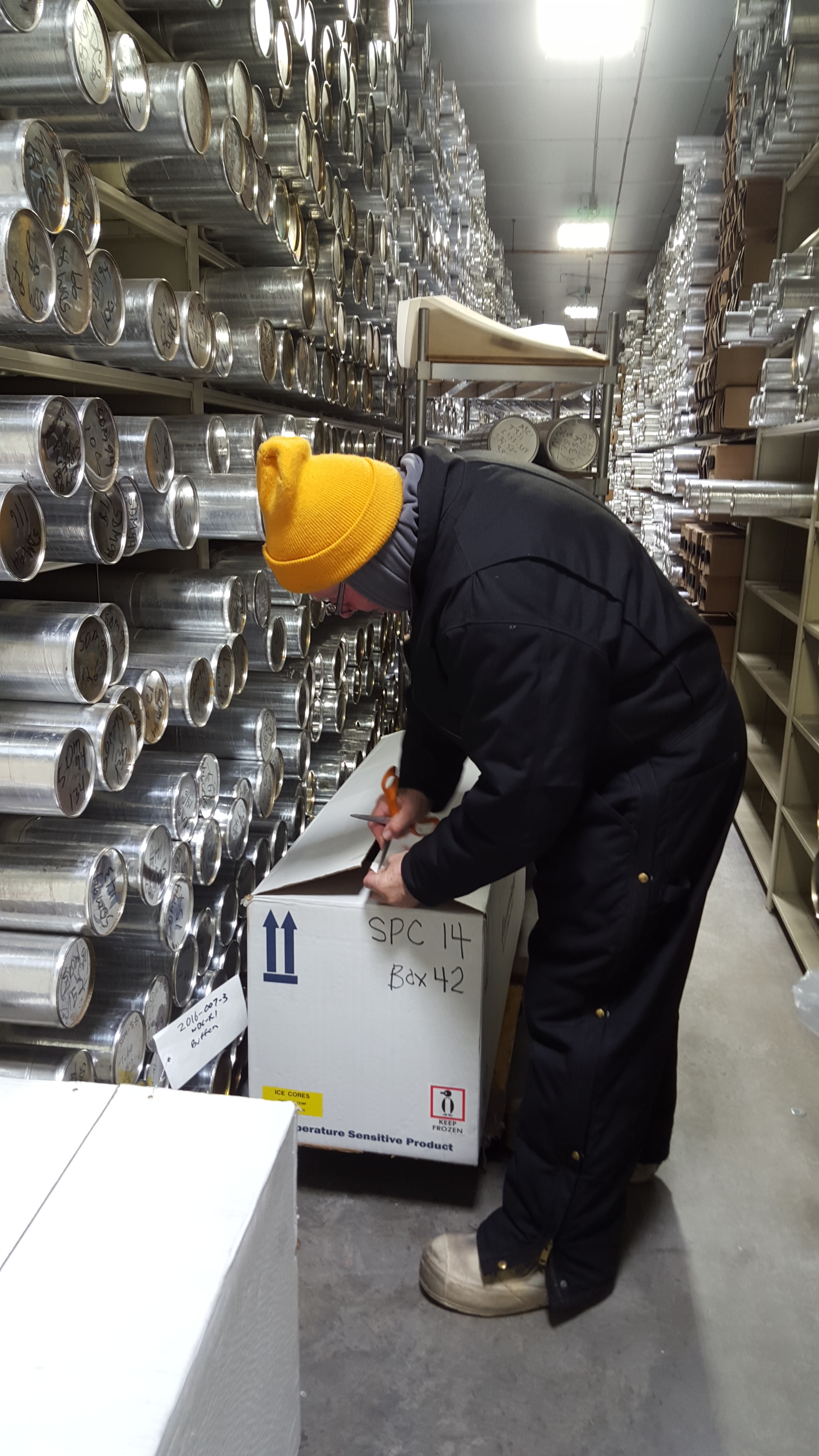 Geoff labeling my box of samples.