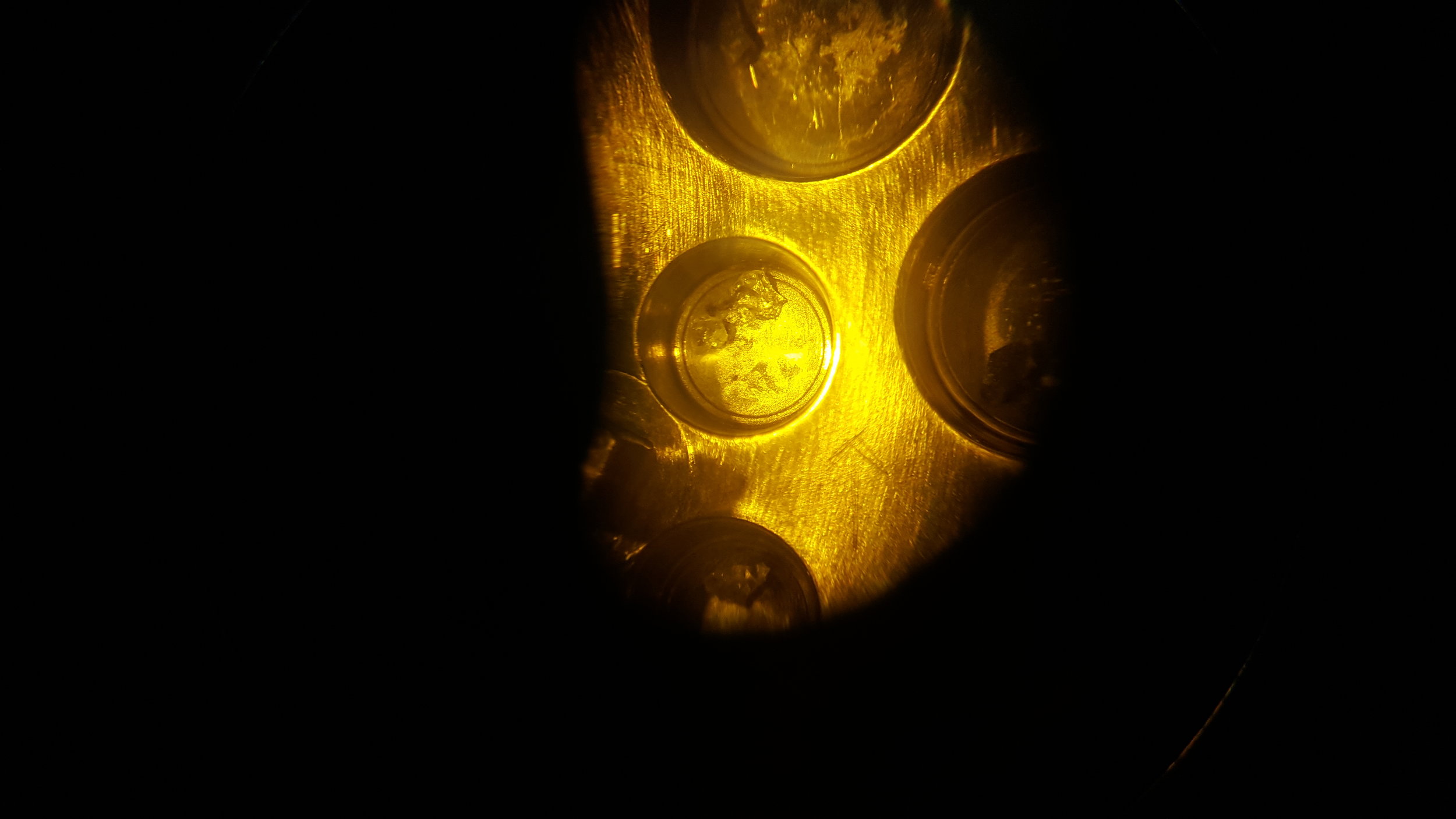 Laser fluorination line (close up)