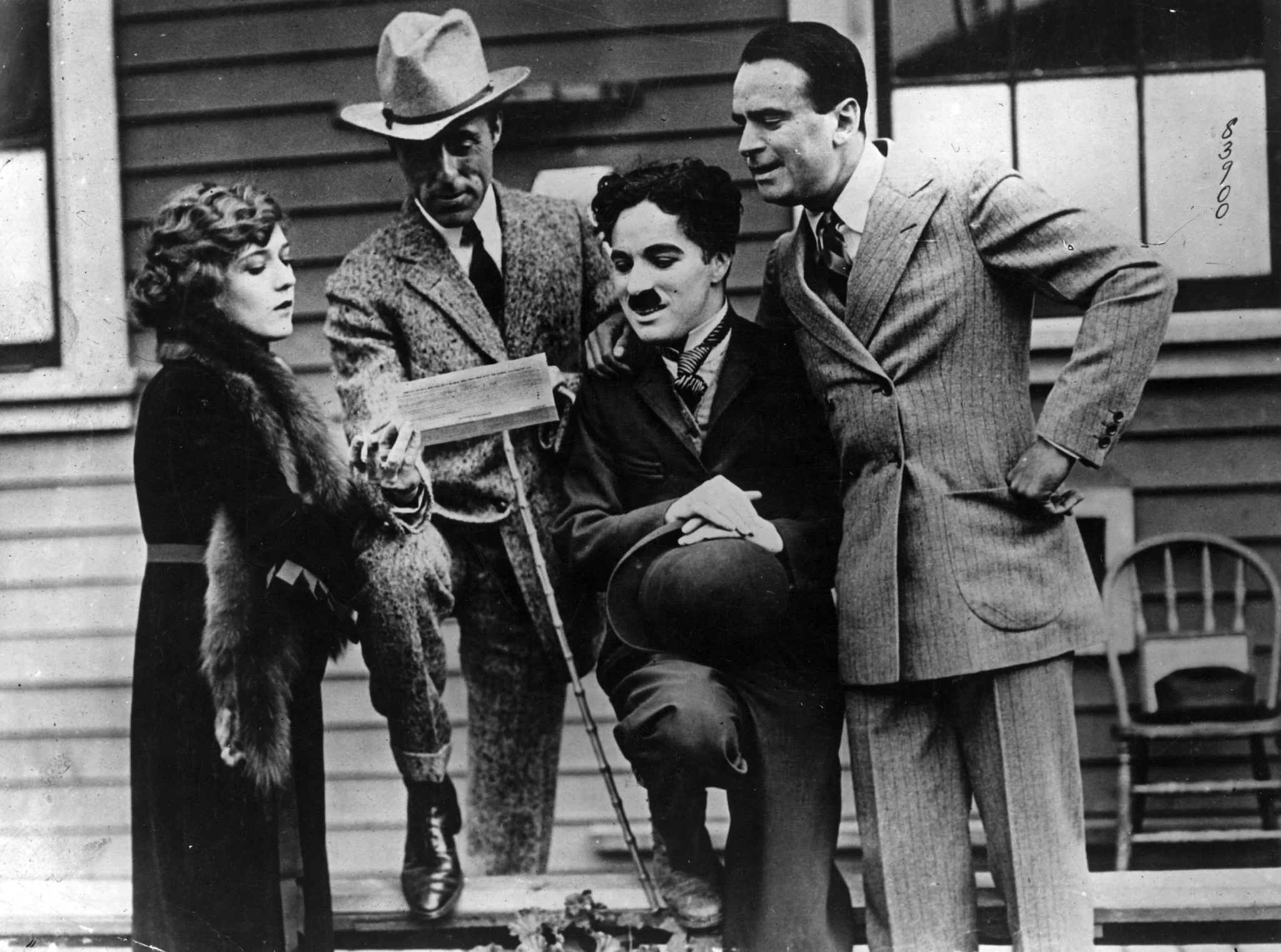 United Artists founders Mary Pickford, D.W. Griffith, Charlie Chaplin and Douglas Fairbanks.