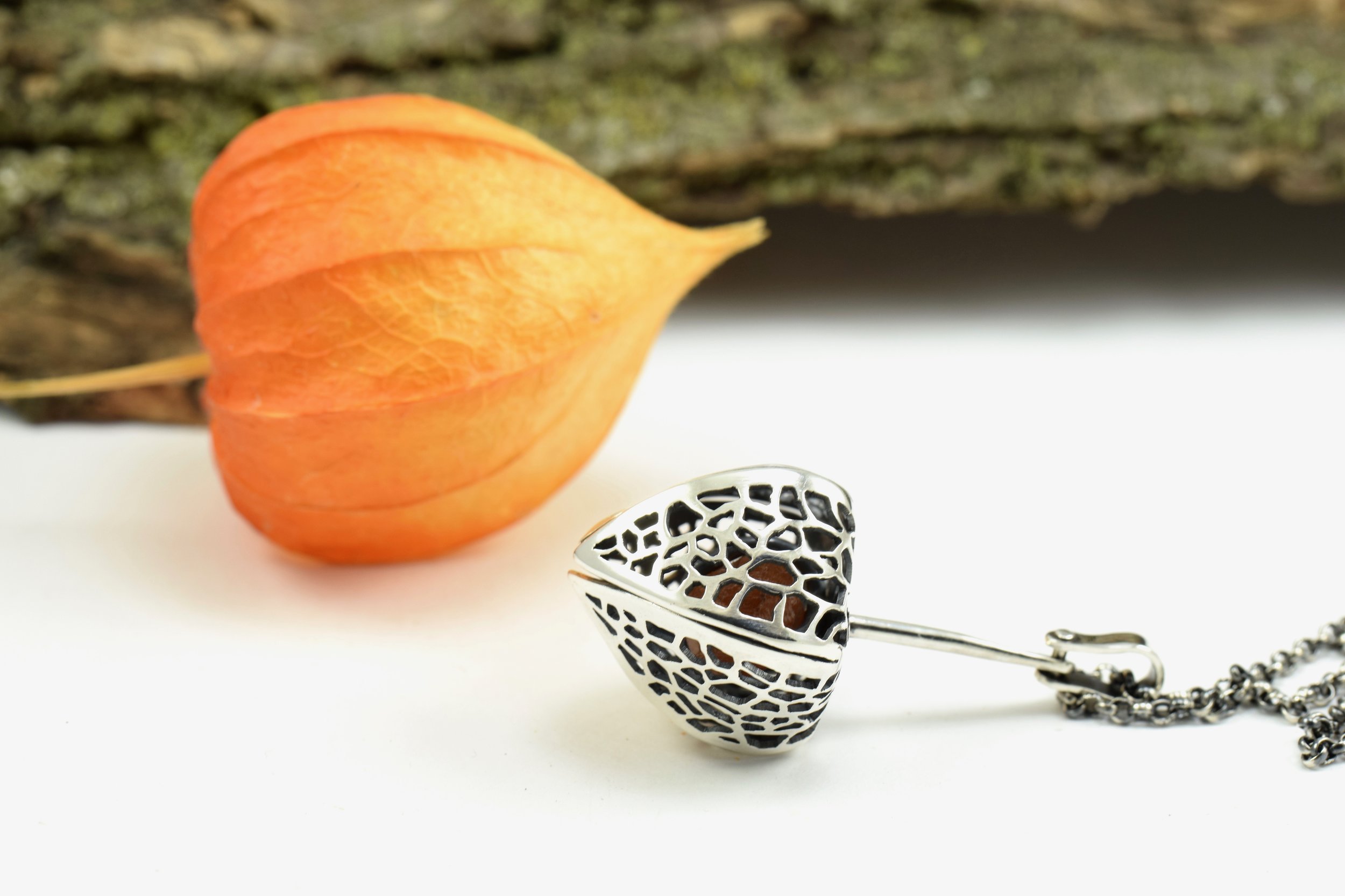 Chinese Lantern Plant Necklace