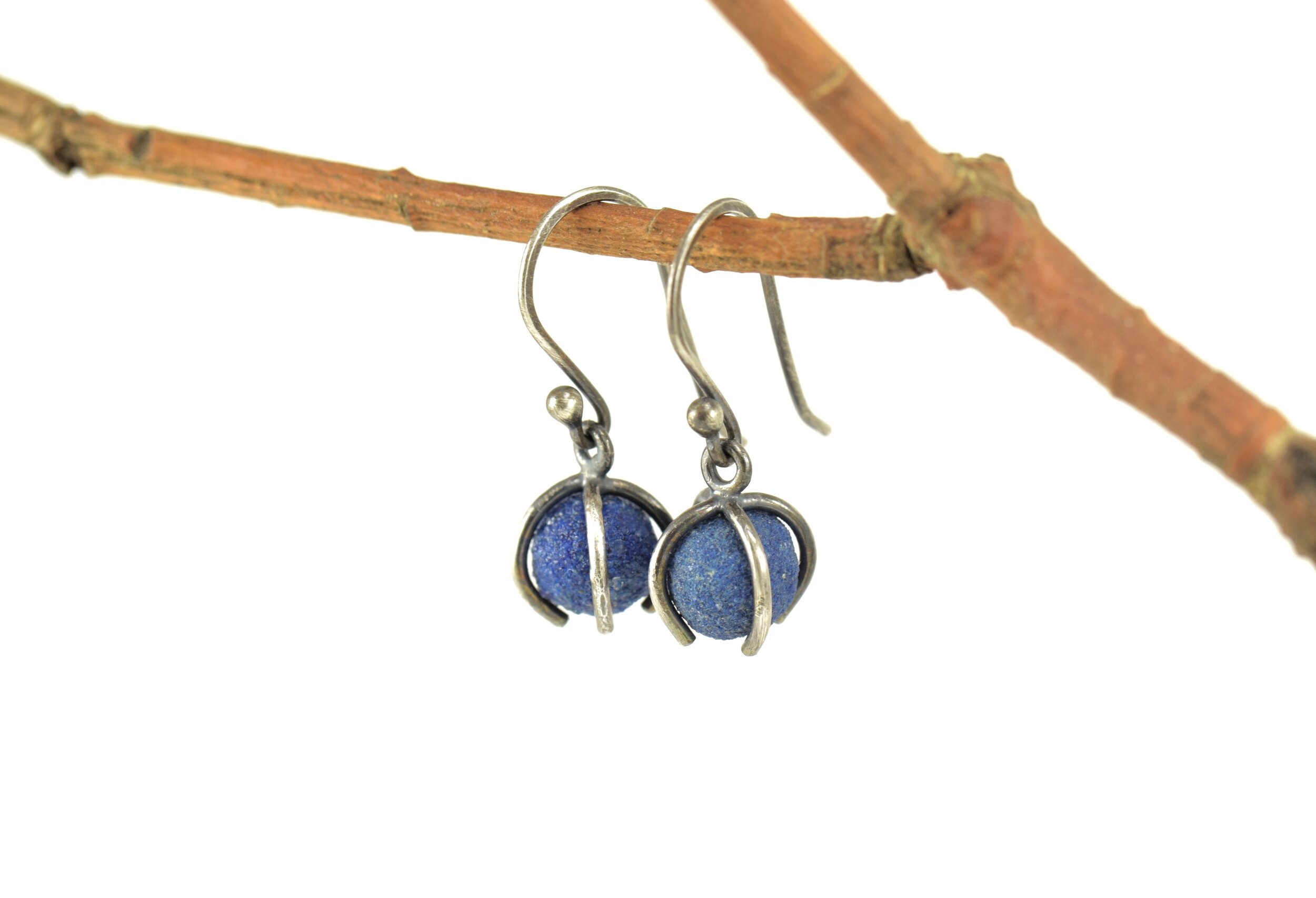 Prong Set Azurite Earrings