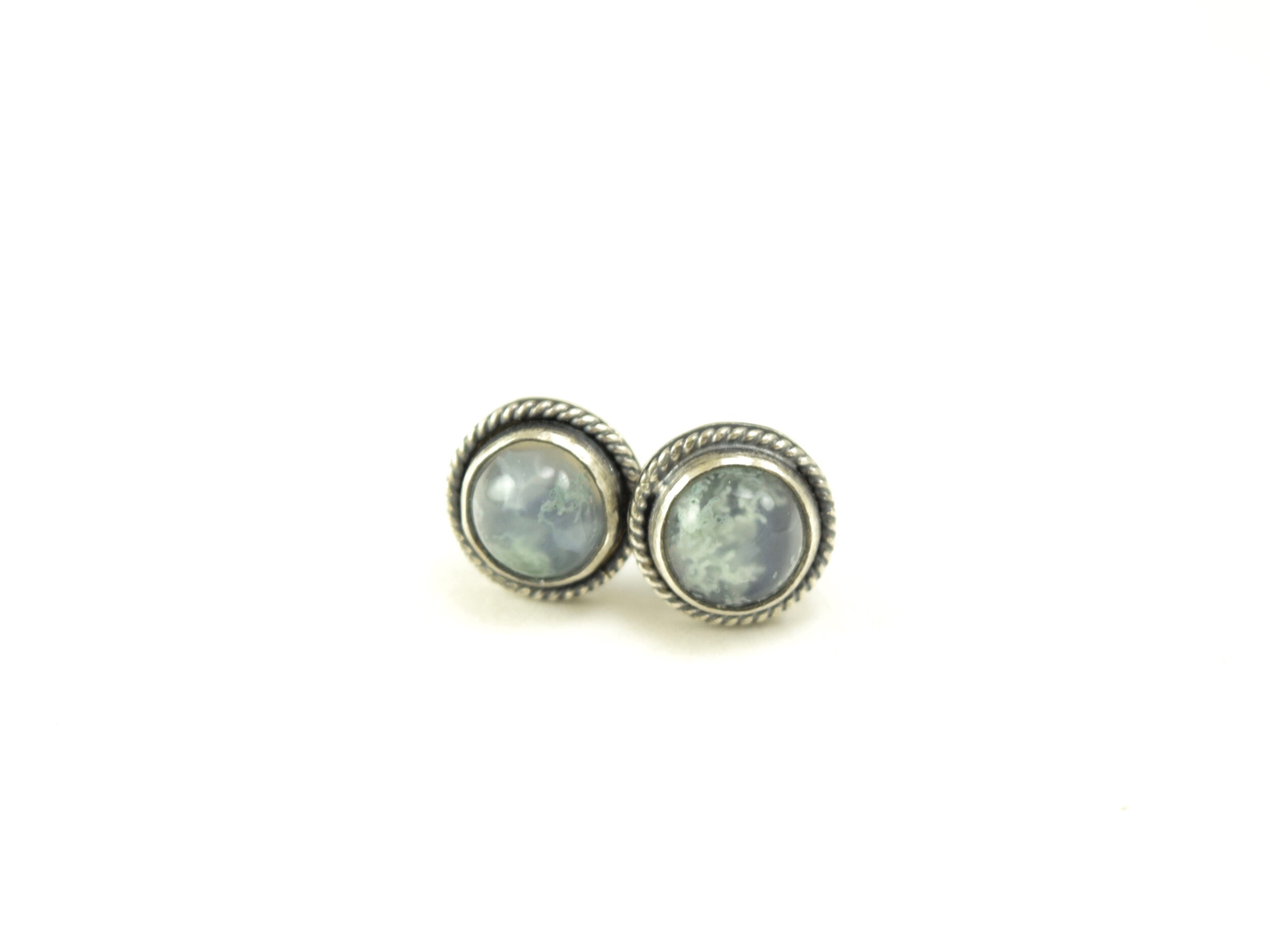 Moss Agate Studs