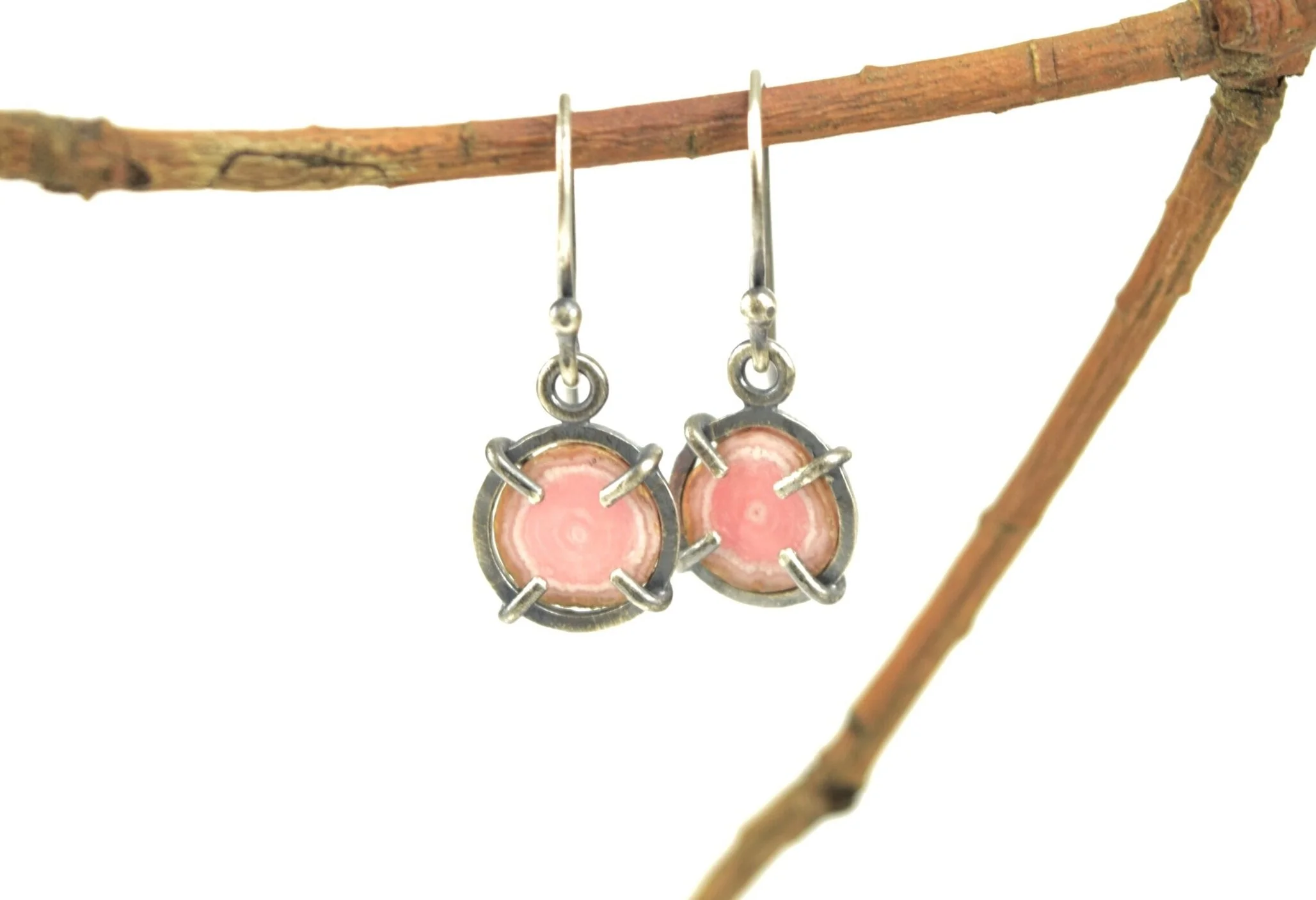 Rhodochrosite Slice Earrings I
