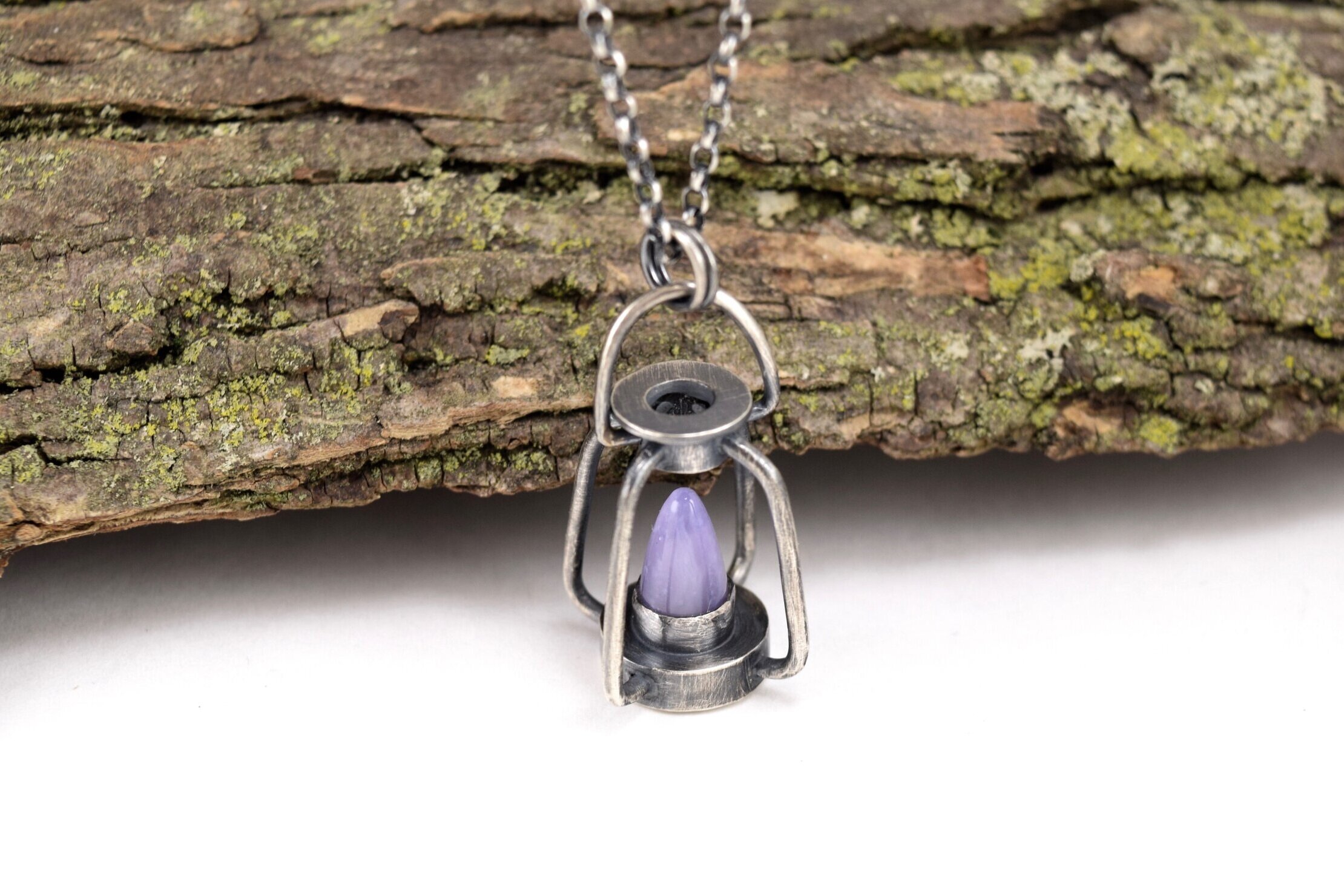 Holley Blue Agate Lantern Necklace