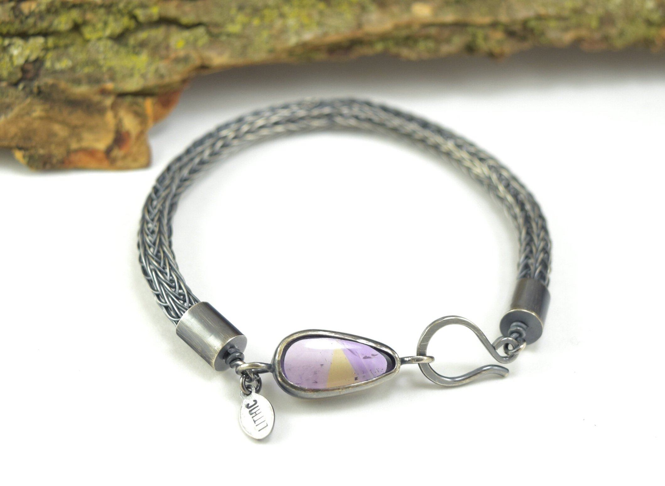 Ametrine Sterling Silver Cuff Bracelet with Divine Feminine and Sacred –  HovaveART