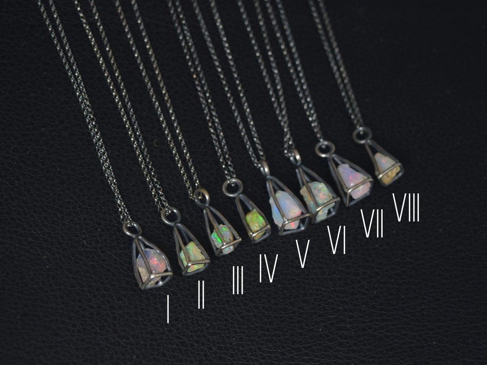 Opal Cage Necklaces — Lithic Design