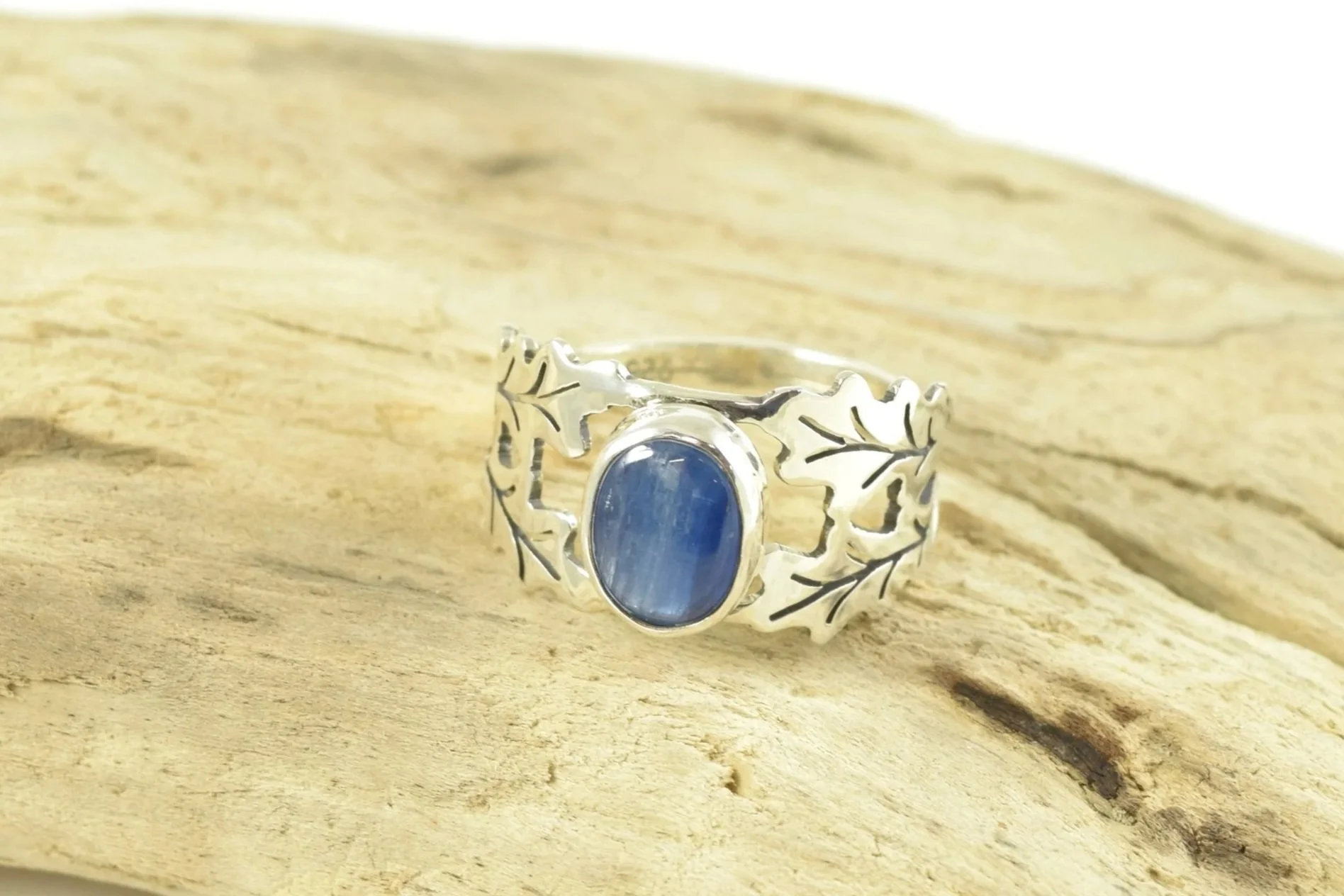 Kyanite Oak Leaf Ring - Size 7