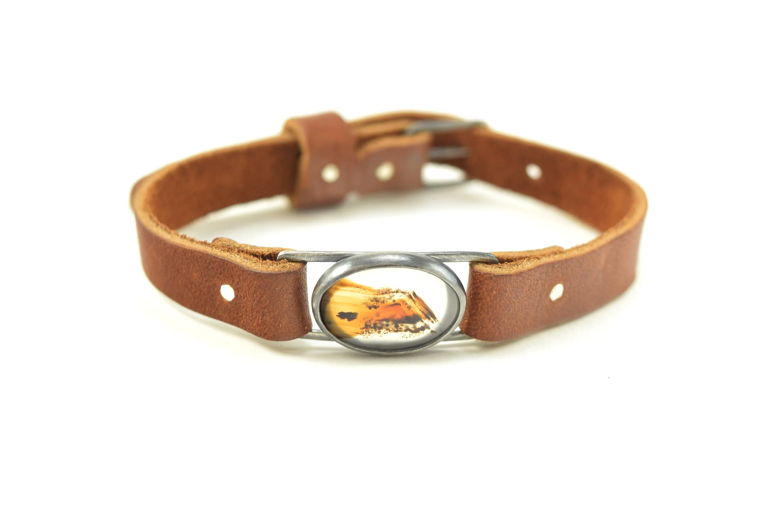 Montana Agate Leather Watchband Bracelet.jpeg
