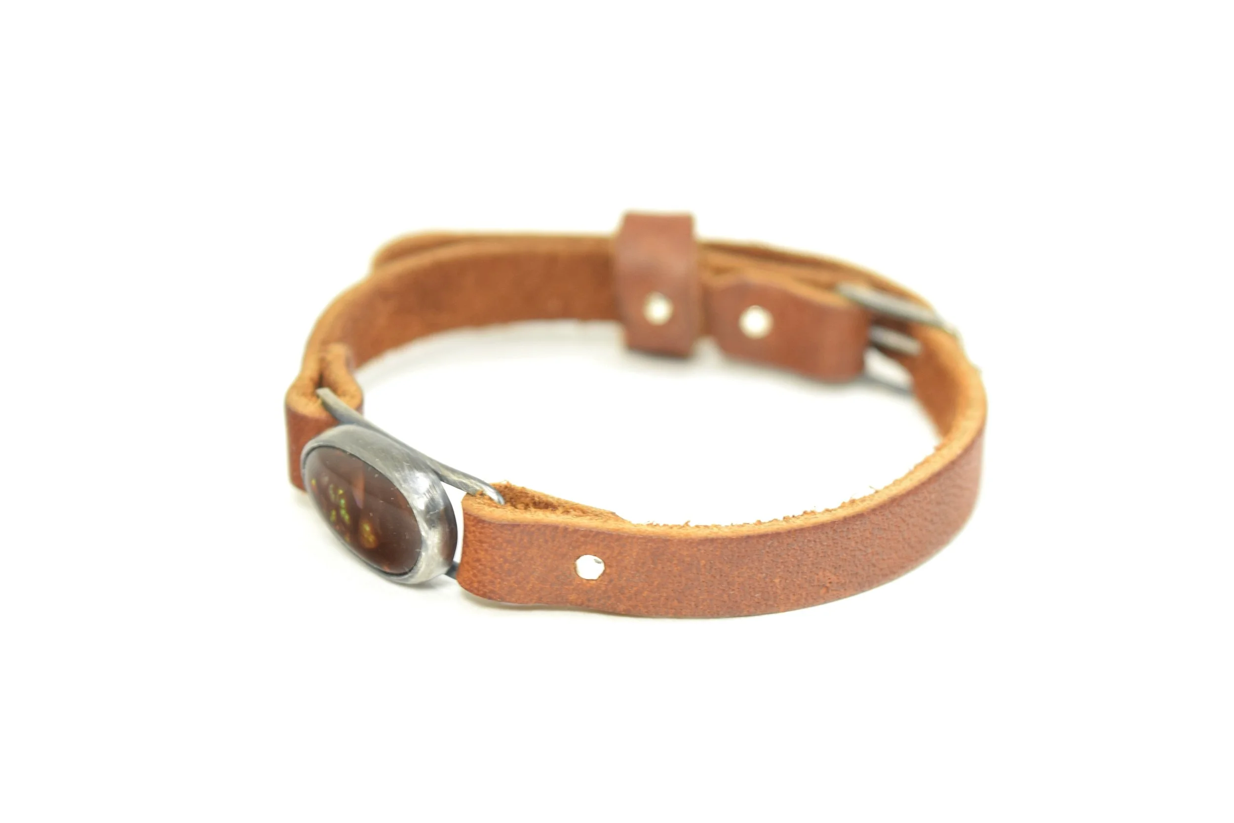 Fire Agate Leather Watchband Bracelet (6).jpeg