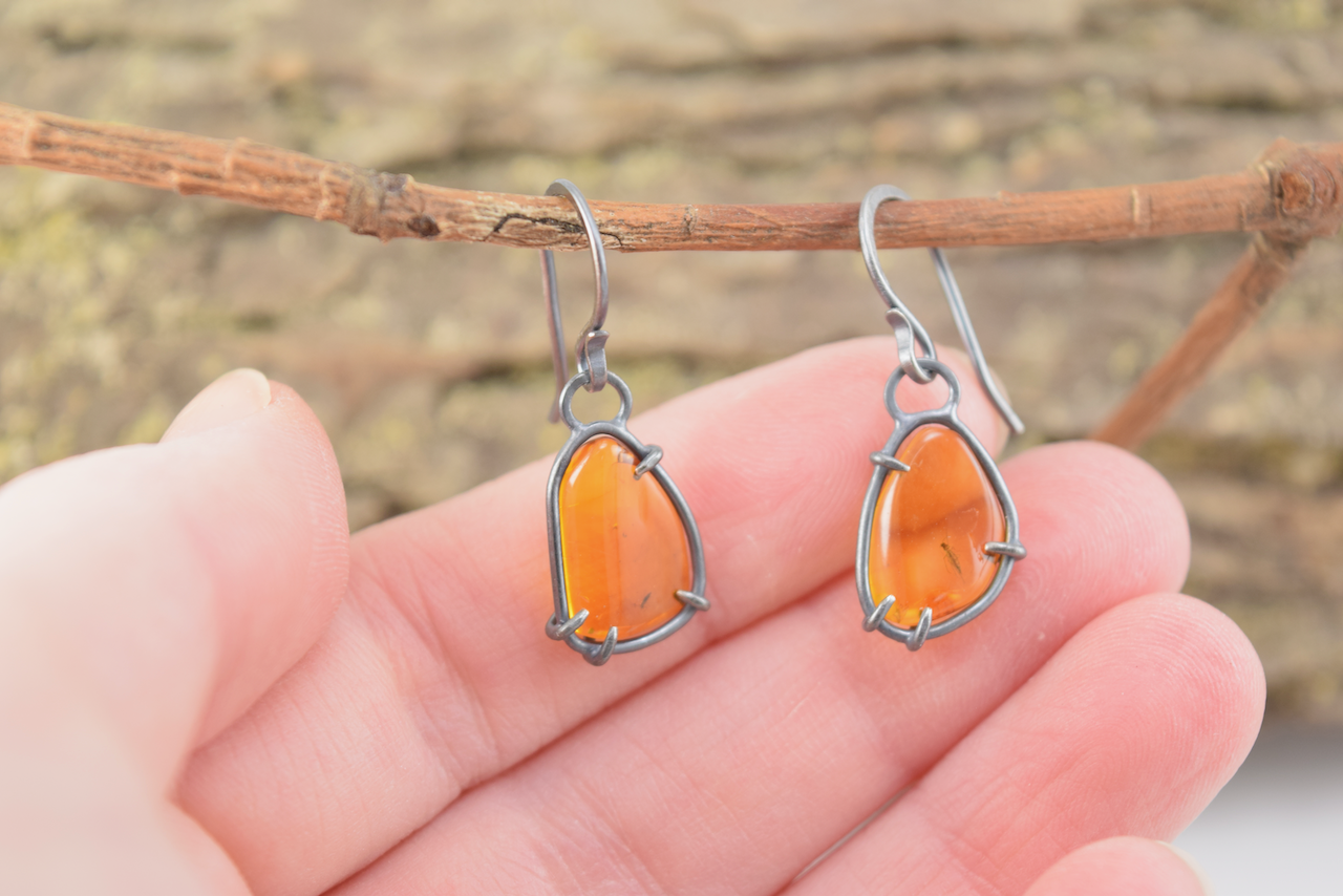Baltic Insect Amber Earrings- Triangle (3).png