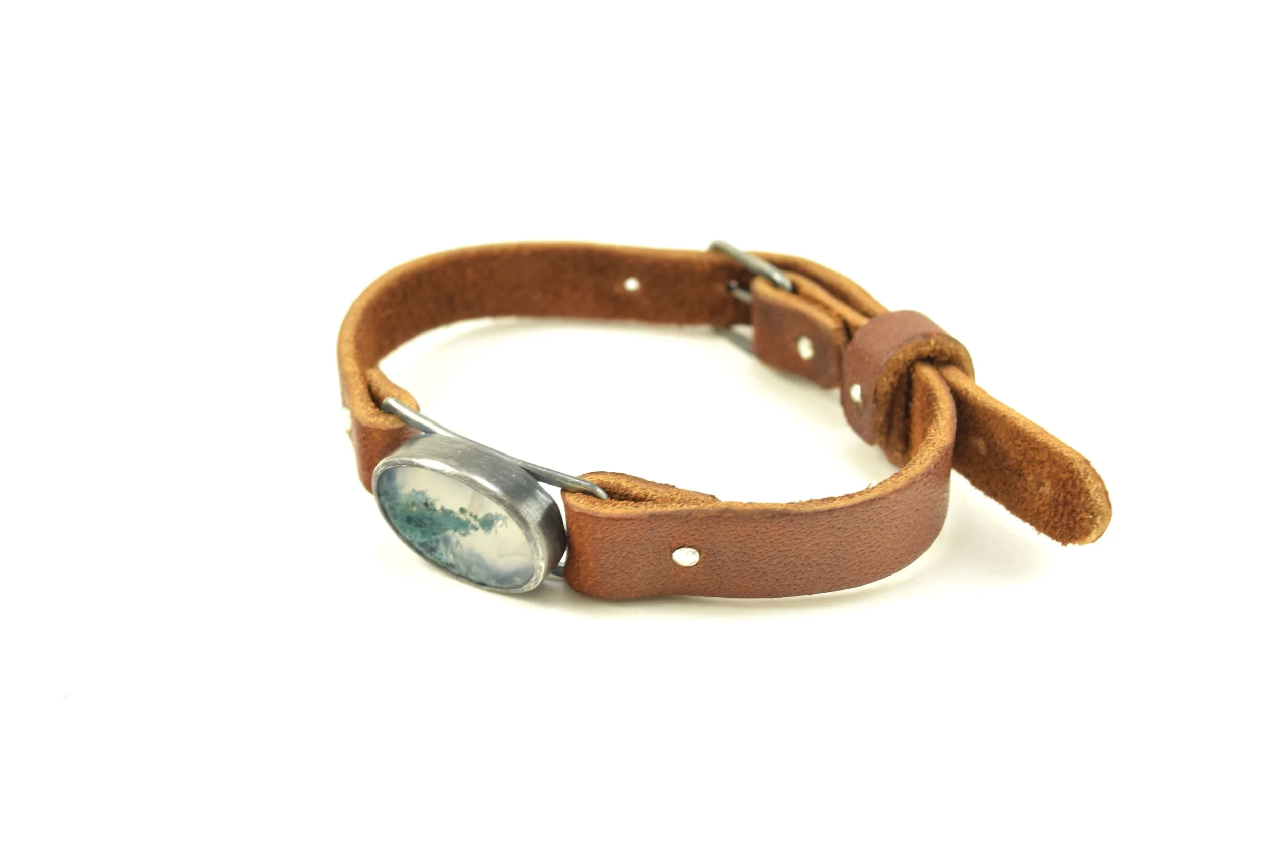 Moss Agate Leather Watchband Bracelet (7).jpeg