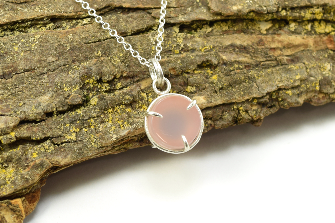 Pink Chalcedony Round Bulkhead Light Necklace (7).png