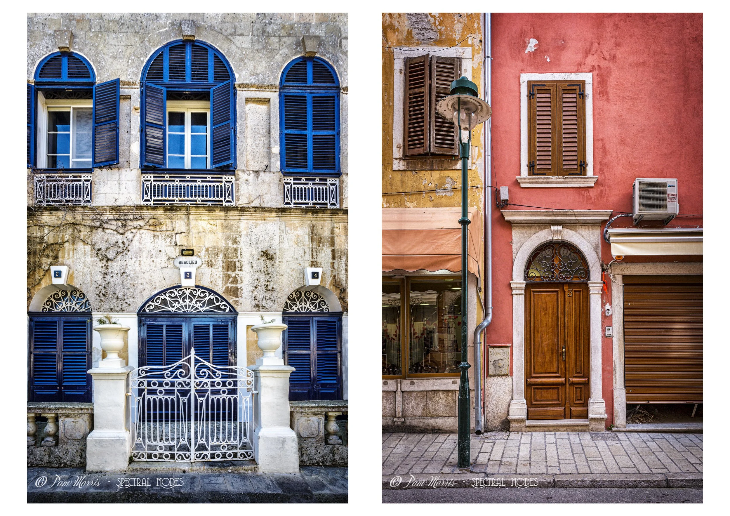 Coloured Buildings - Valetta Malta and Rovinj Croatia