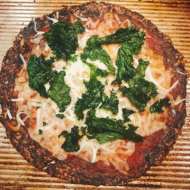 Found @califlourfoods on Instagram and bought it on a whim because I love pizza but am trying to be a little healthier. #guiltfreepizza #glutenfree  #NOMaste #pizza #cauliflowerpizza