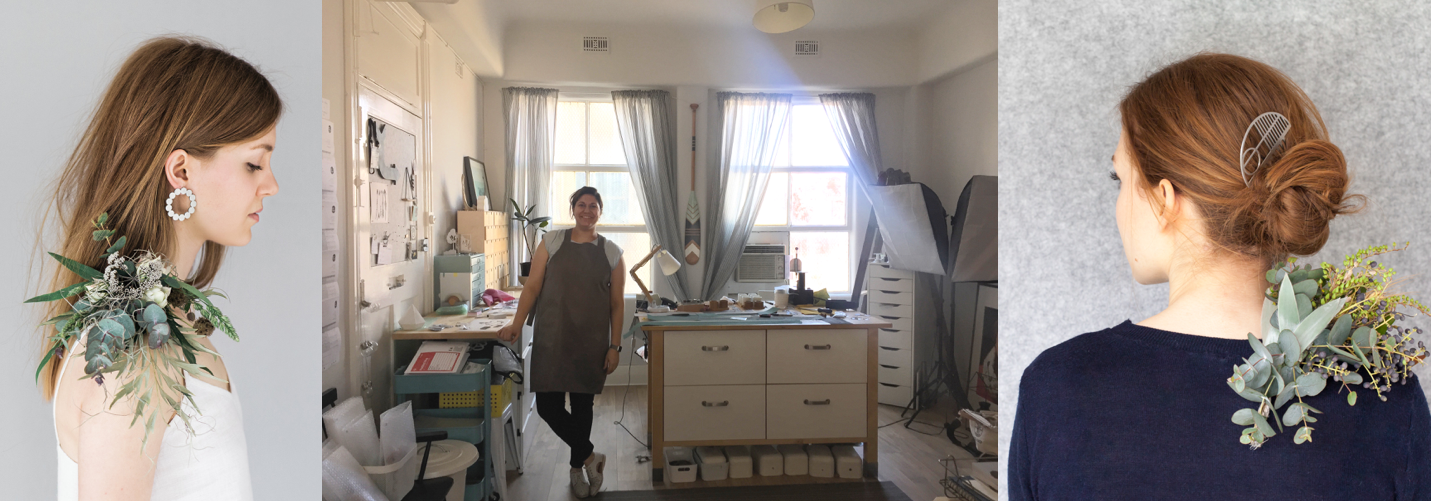 Jewelry designer Marie-Pier Labelle in her studio // some images from her Days of August lookbook of the new collection