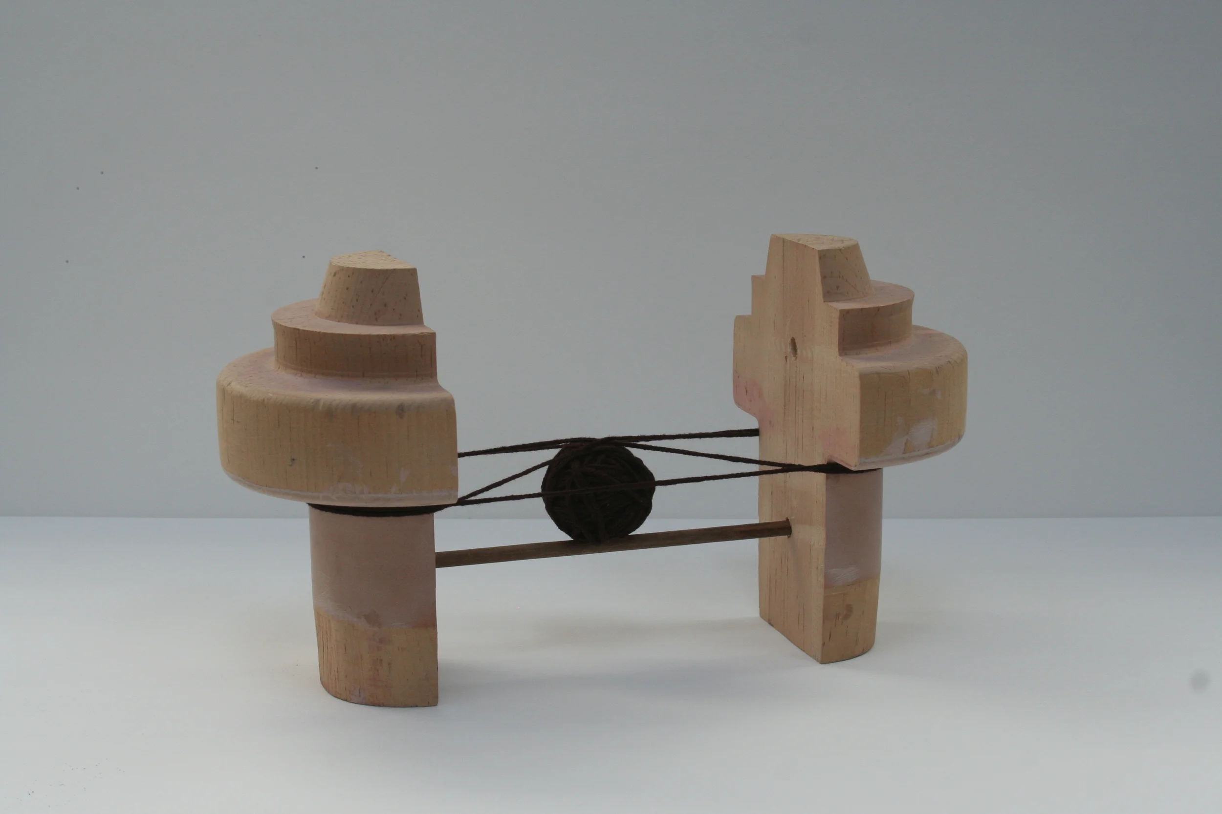  small works - wood, dyed string, pigment 