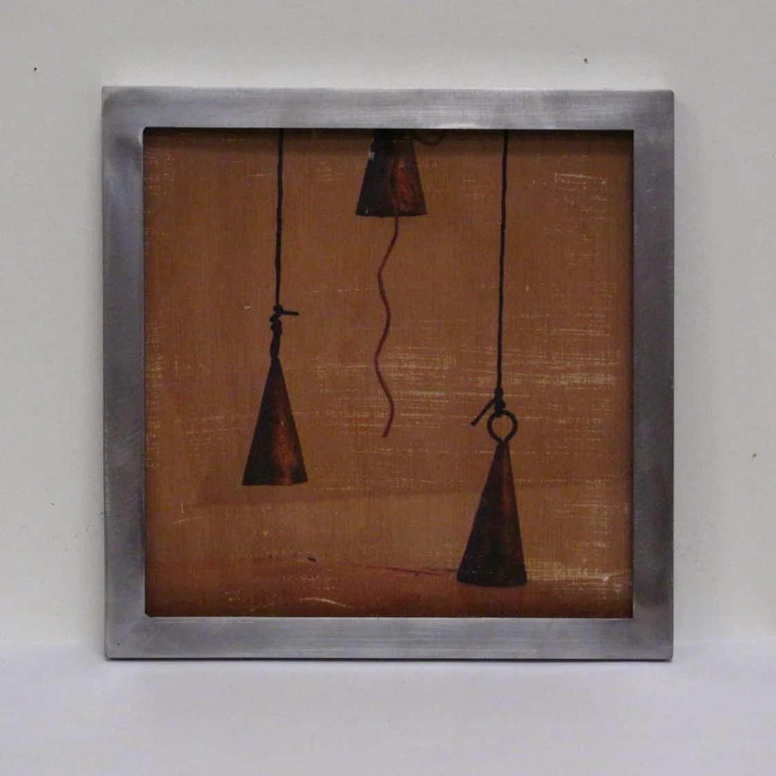  Ring, 2014, wood, steel, gel print, 12" x 12" x 1"&nbsp; 