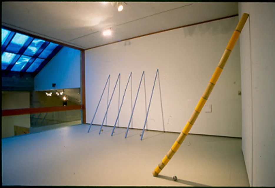Lean to : acrylic mat medium, ground pigment, found object