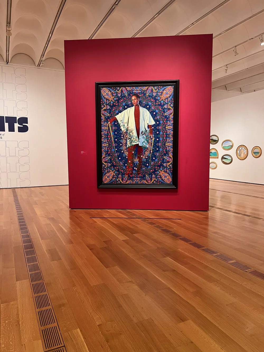  Kehinde Wiley portrait of Alicia Keys with intricate floral patterns at the High Museum. 