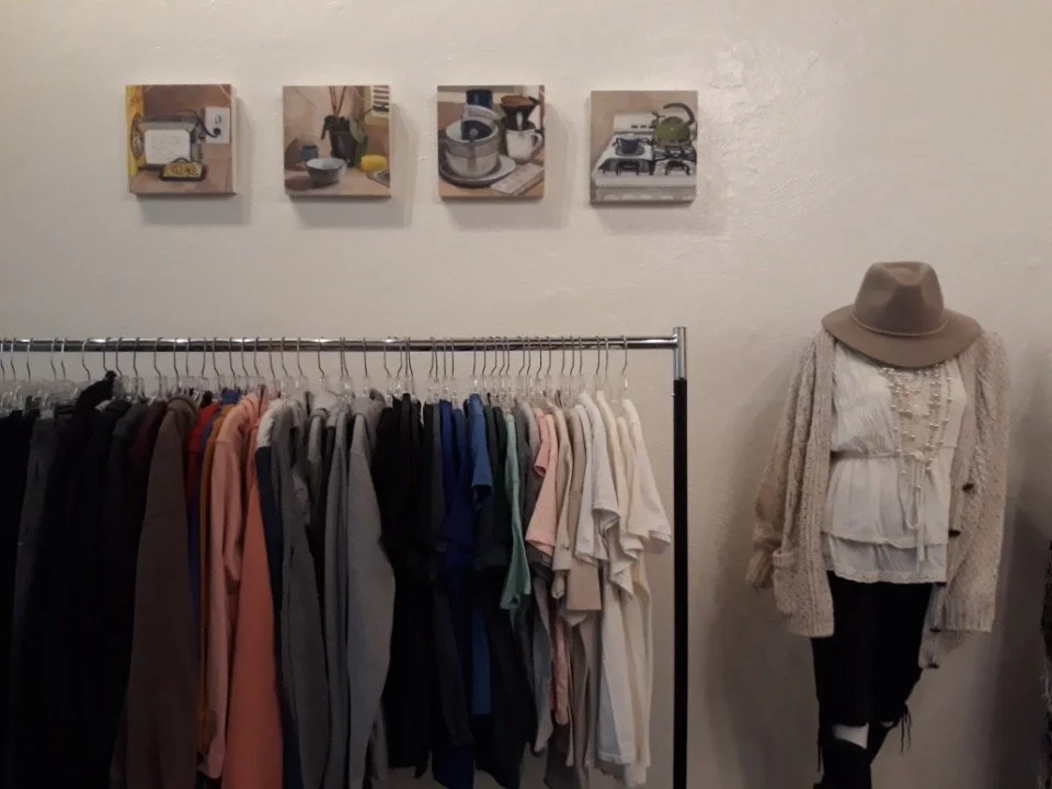 Kari's delicate still life of home items shared in the gallery store.