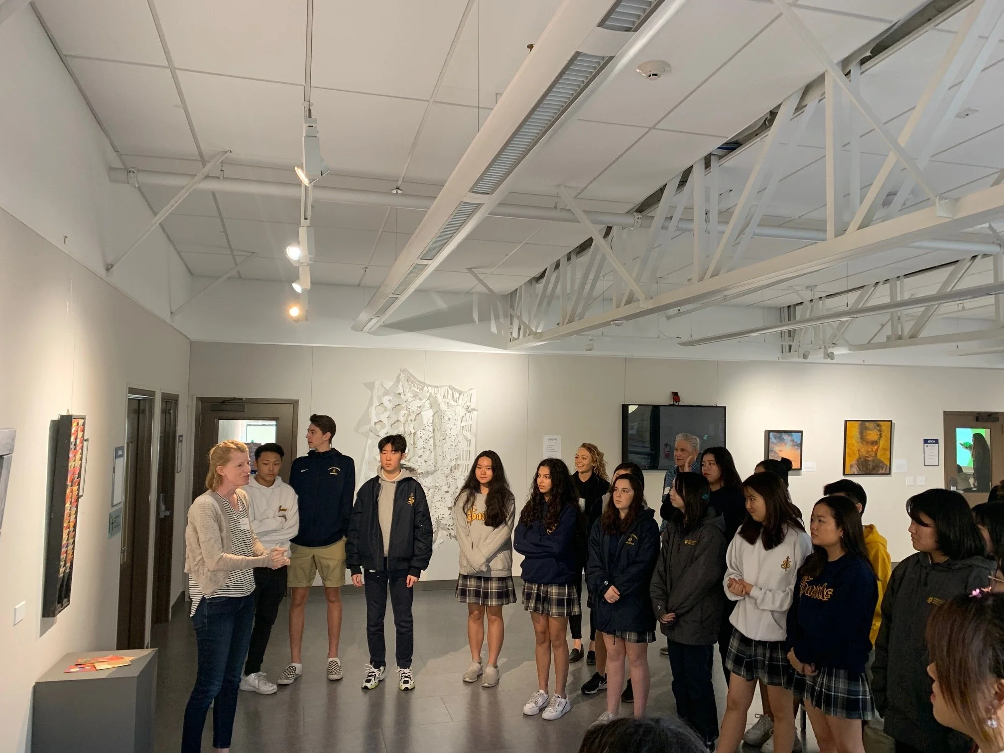Crean High School Gallery talks with "Epitaph" artists.
