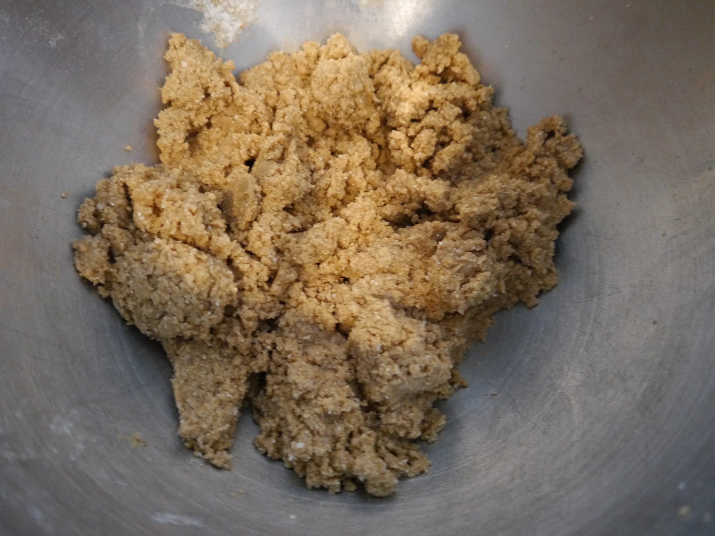 Add the dry ingredients and stir until flour mixture is evenly moistened. Cover the bowl and rest for 15 minutes.