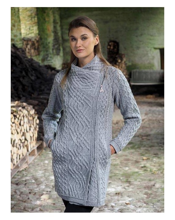 The Irish Boutique-Cable Knit Side Zip Coat