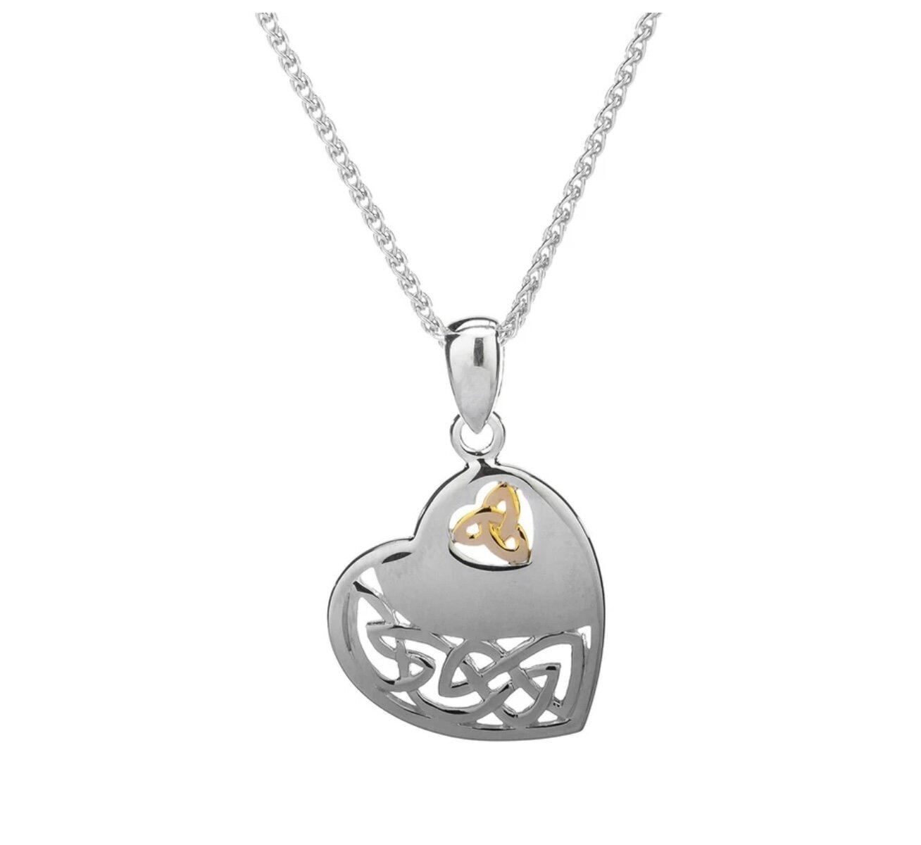 Alexandrite Celtic Trinity Heart Necklace - 14K White Gold |JewelsForMe