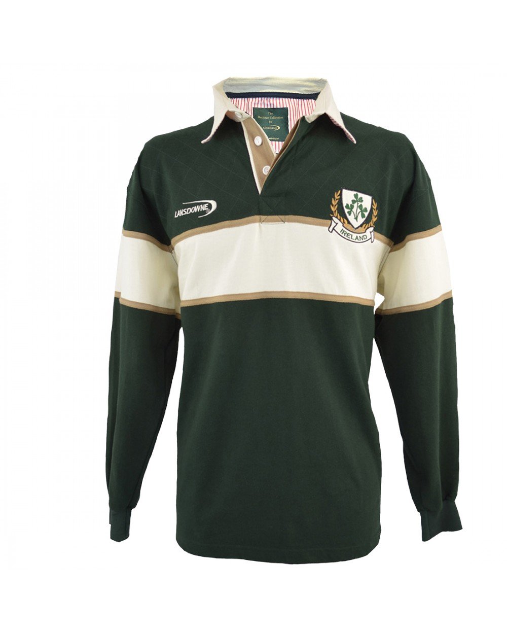 Geografi Hammer mundstykke The Irish Boutique-Long Sleeve Ireland Patch Rugby Shirt