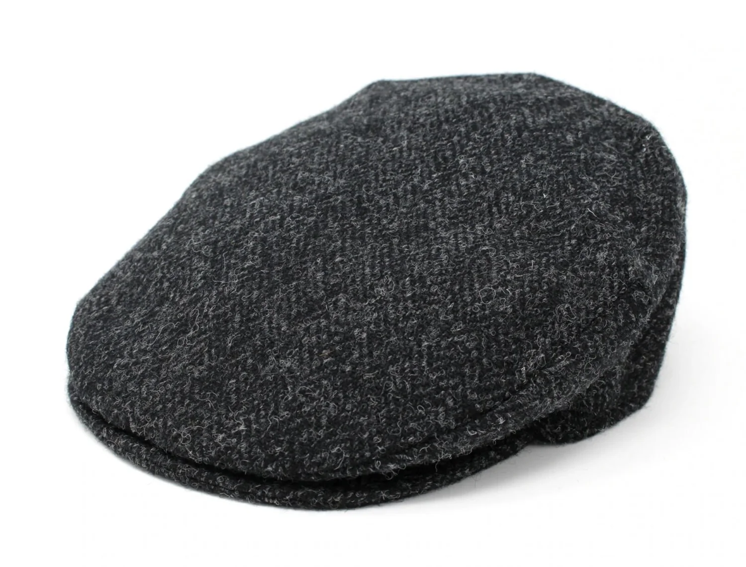 The Irish Boutique-Vintage Cap Harris Scottish Tweed Black