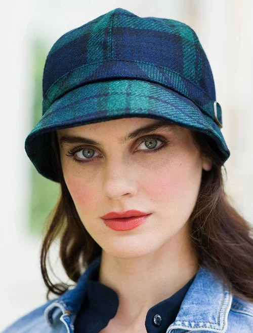 The Irish Boutique-Flapper Hat - Blue Green Plaid display picture 3